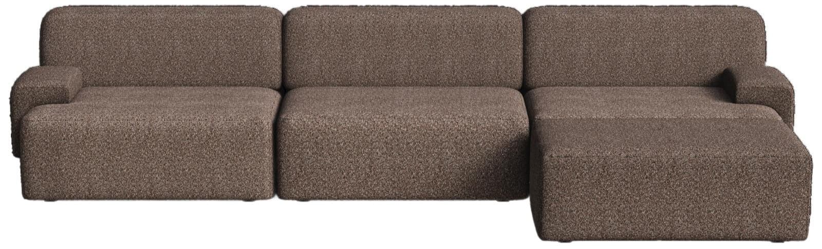 Sofa modułowa Umi narożna prawostronna 295 cm brązowy, Feum