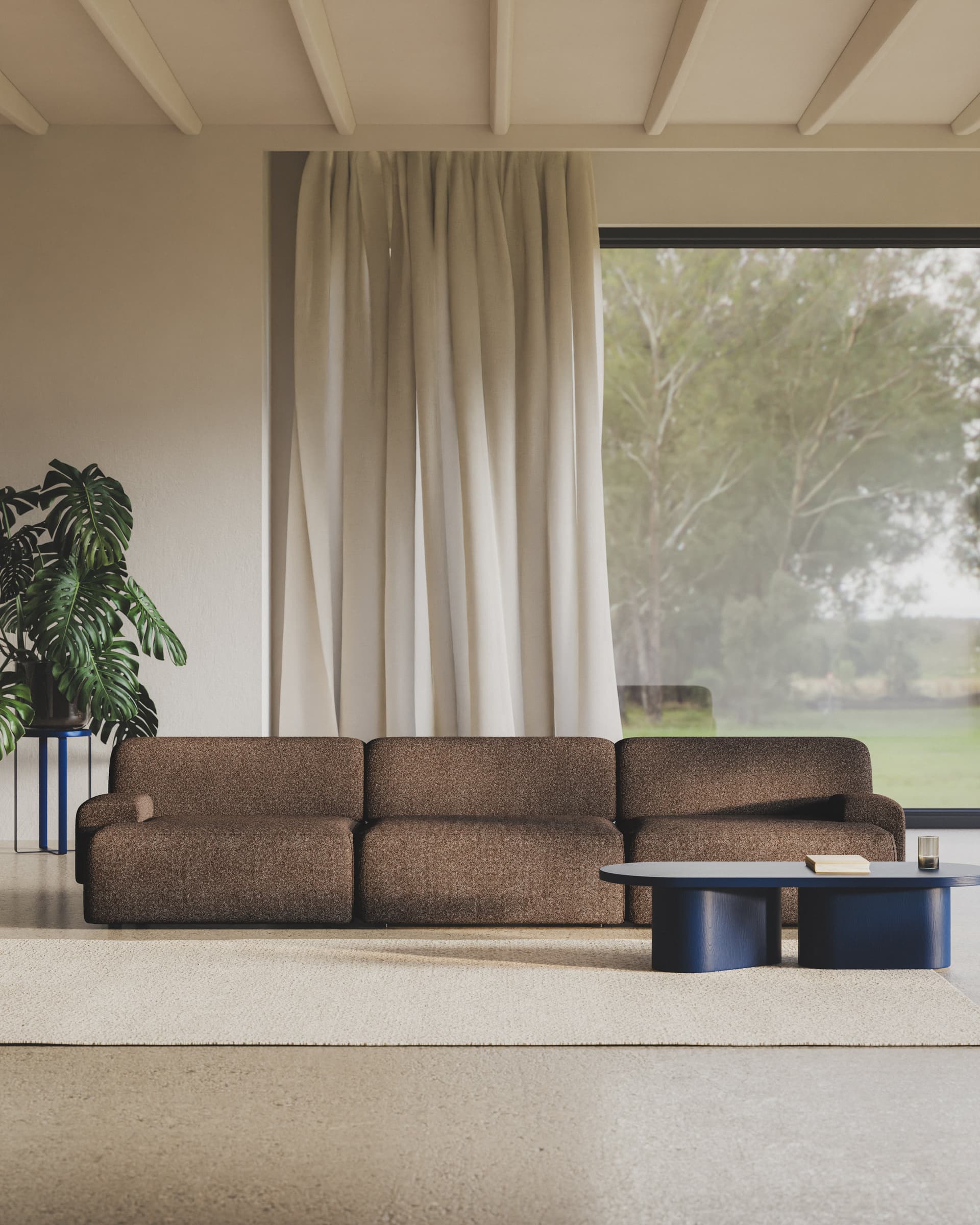 Sofa modułowa Umi 295 cm brązowy, Feum - 34557
