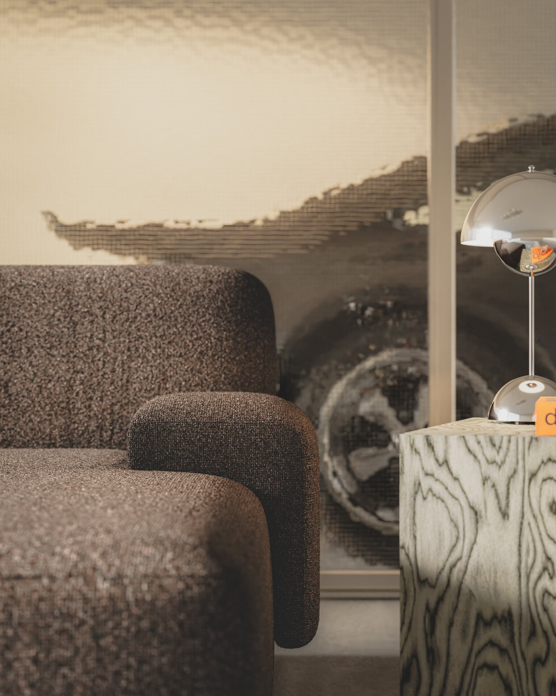 Sofa modułowa Umi narożna prawostronna 255 cm brązowy, Feum - 34549