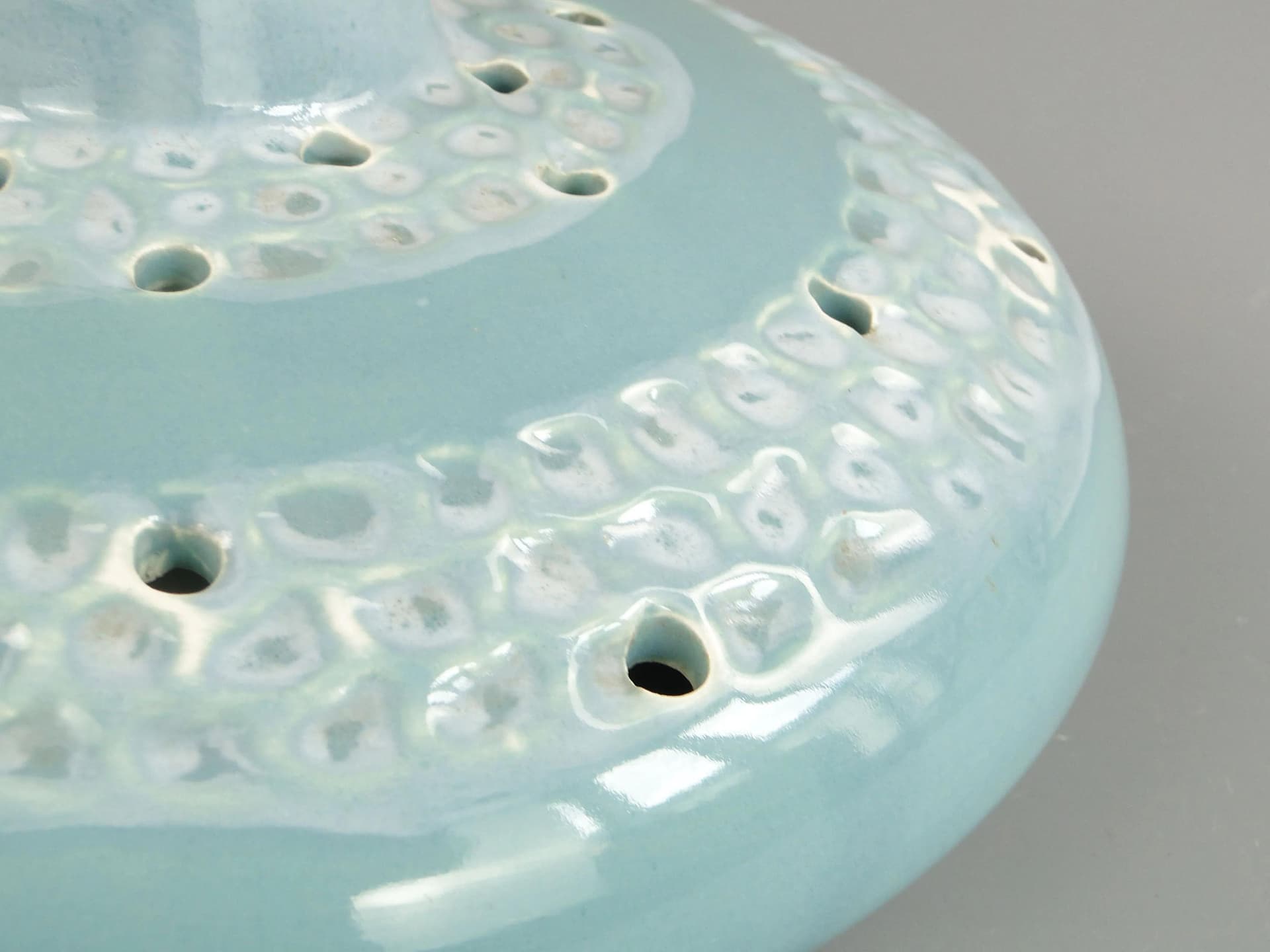 Wazon ikebana Ogródek 538, fajans szkliwiony niebieski, proj. J. Sowiński, Włocławek, Polska, lata 60. - 34662