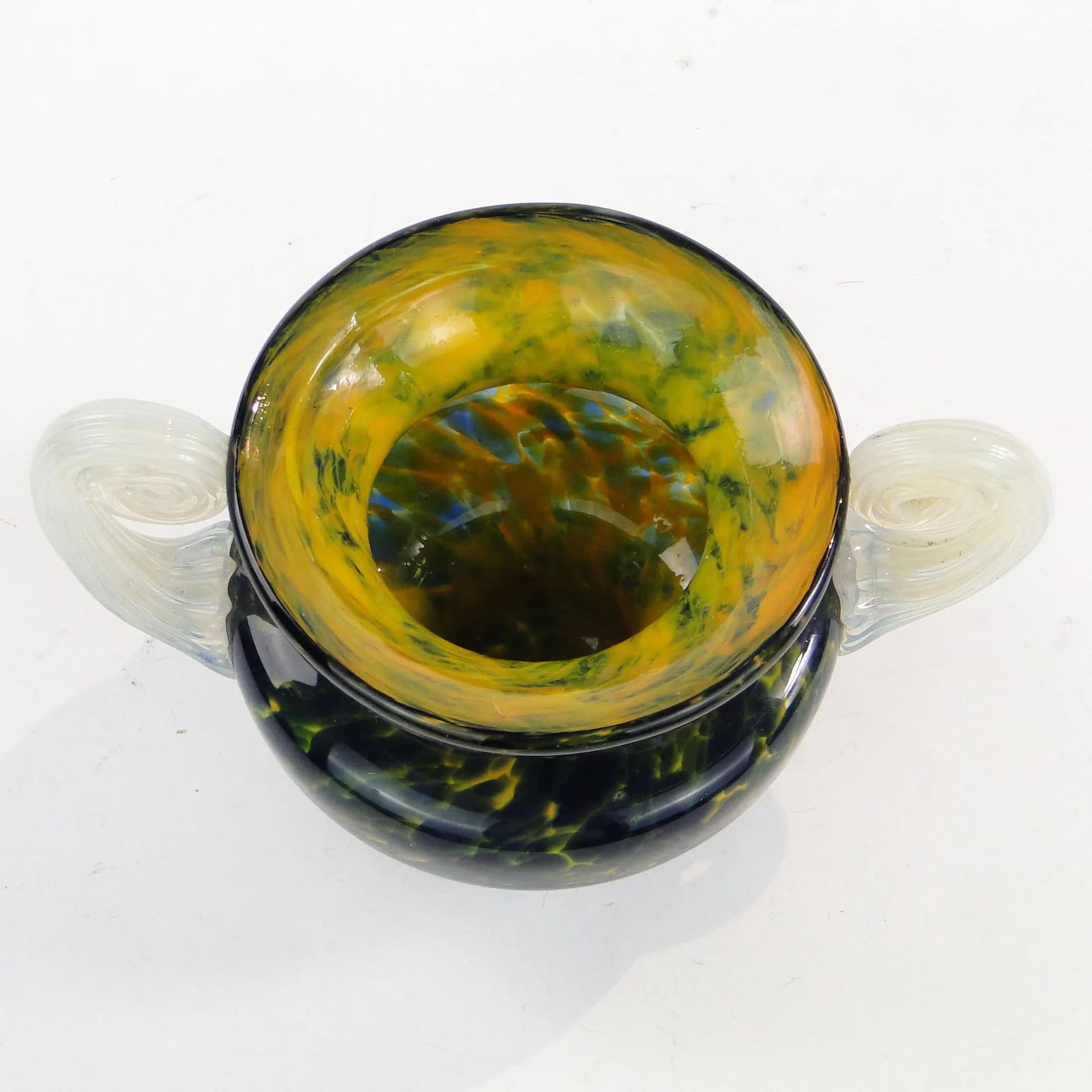 Wazon millefiori, granatowy, szkło, Fratelli Toso, Włochy, lata 80. - 34640