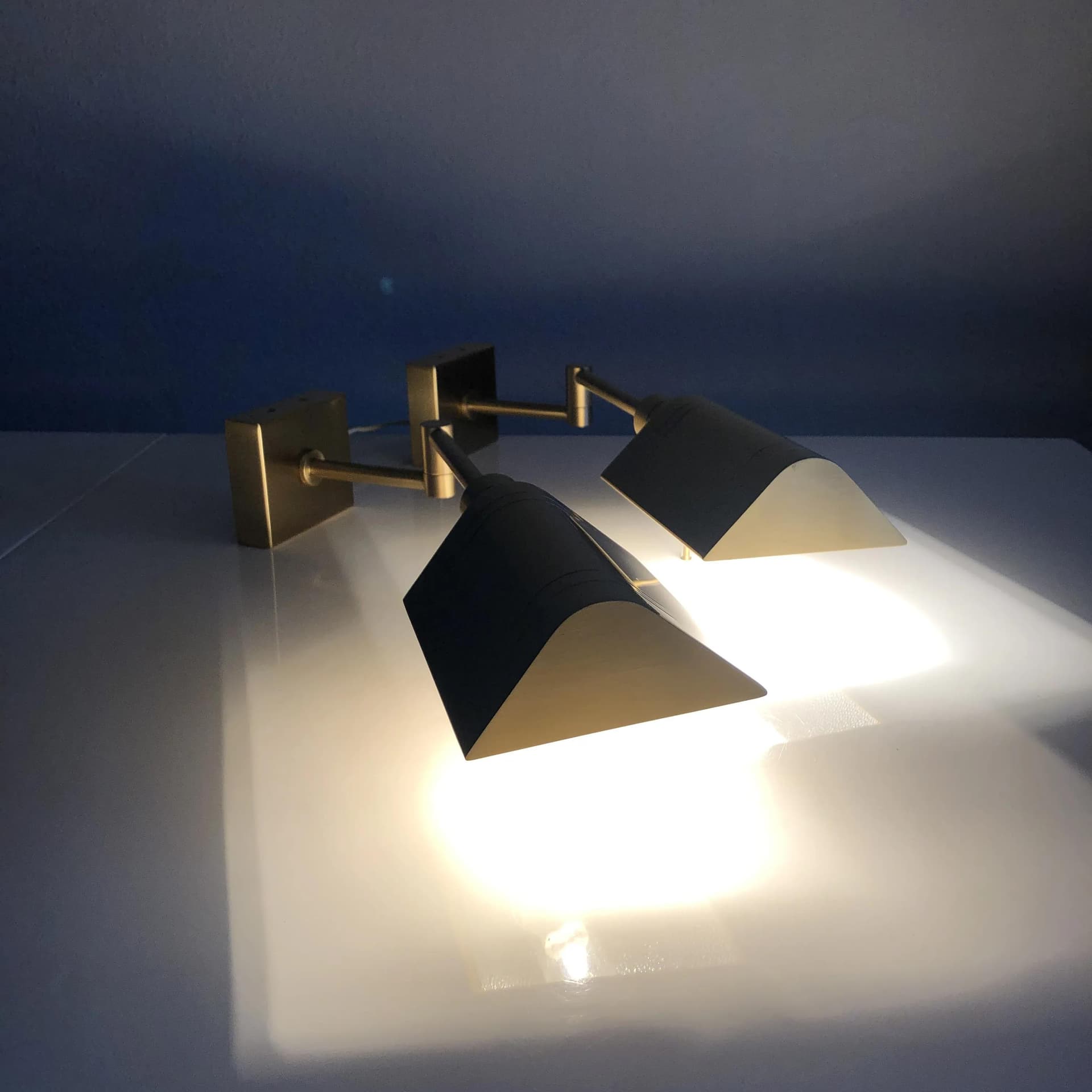 Para kinkietów, mosiądz złoty, Knapstein, Niemcy, lata 80. - 34585