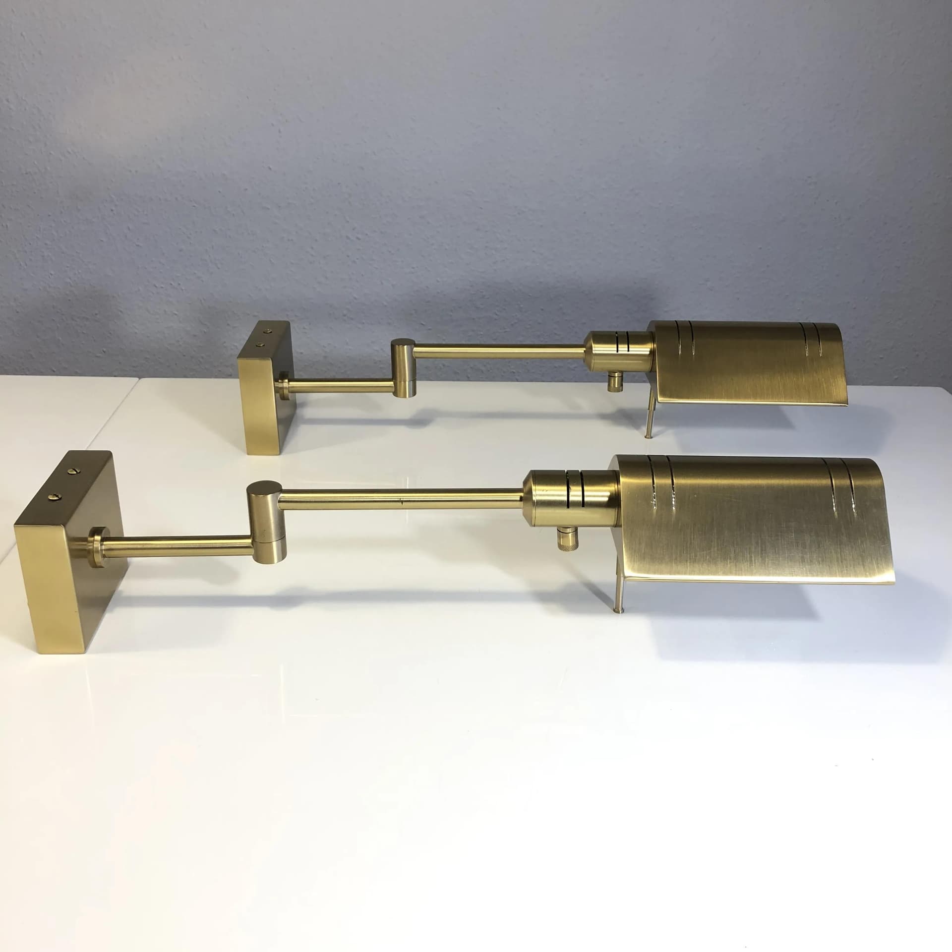 Para kinkietów, mosiądz złoty, Knapstein, Niemcy, lata 80. - 34580