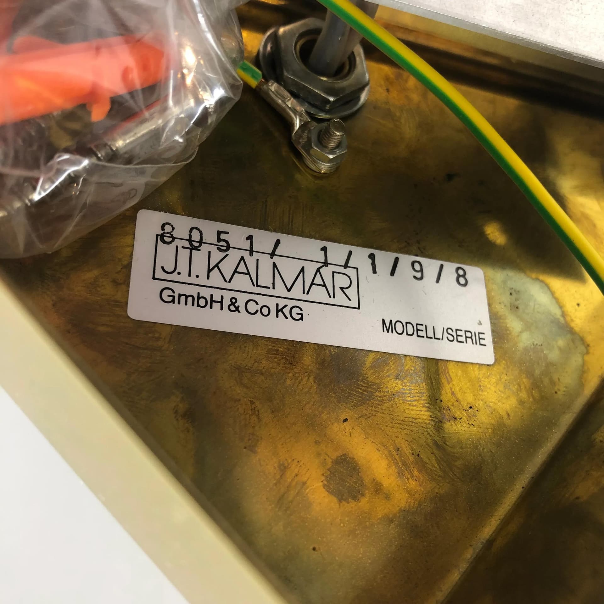 Kinkiet modernistyczny, chrom srebrny, mosiądz złoty, J.T. Kalmar, Niemcy, lata 70. - 34814