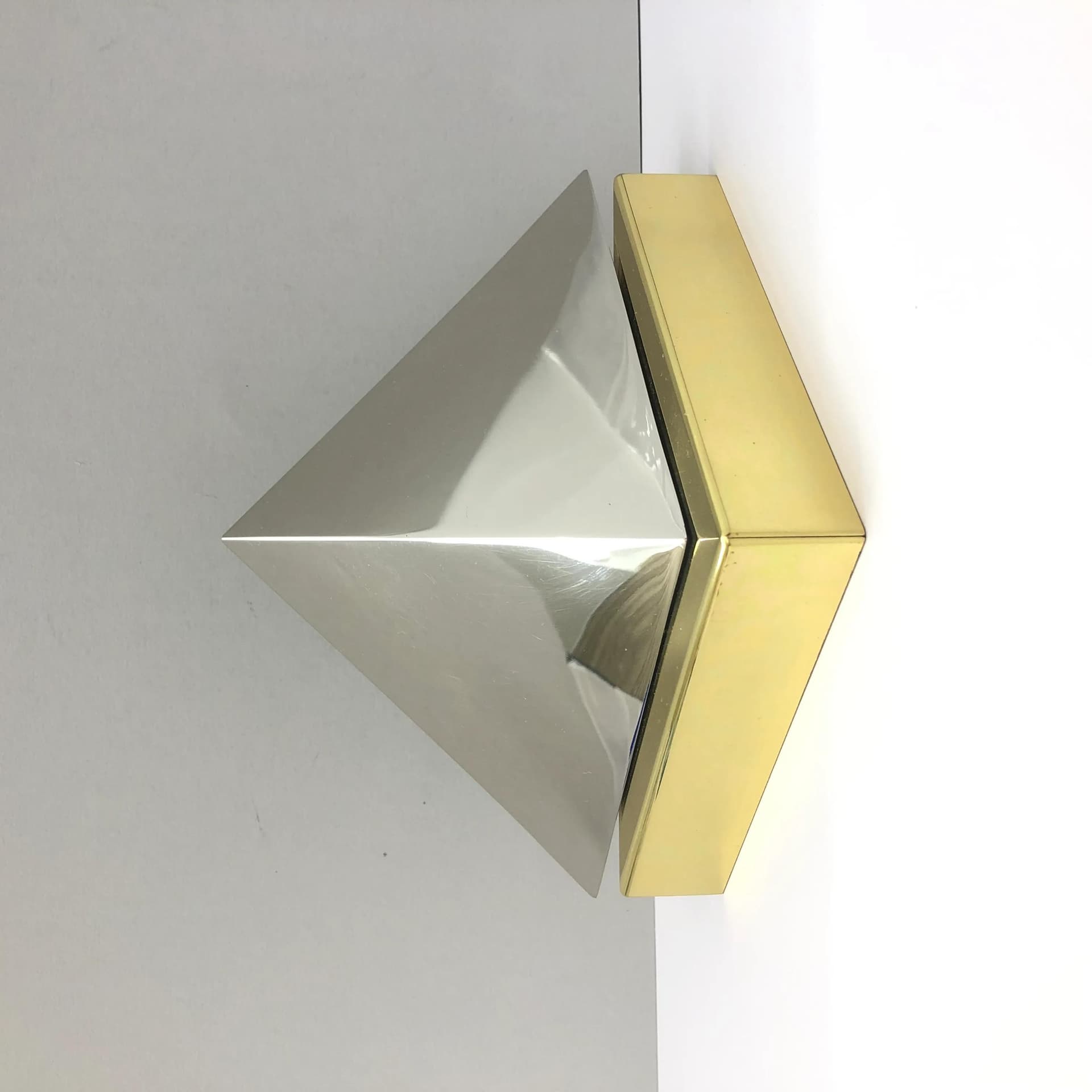 Kinkiet modernistyczny, chrom srebrny, mosiądz złoty, J.T. Kalmar, Niemcy, lata 70. - 34817