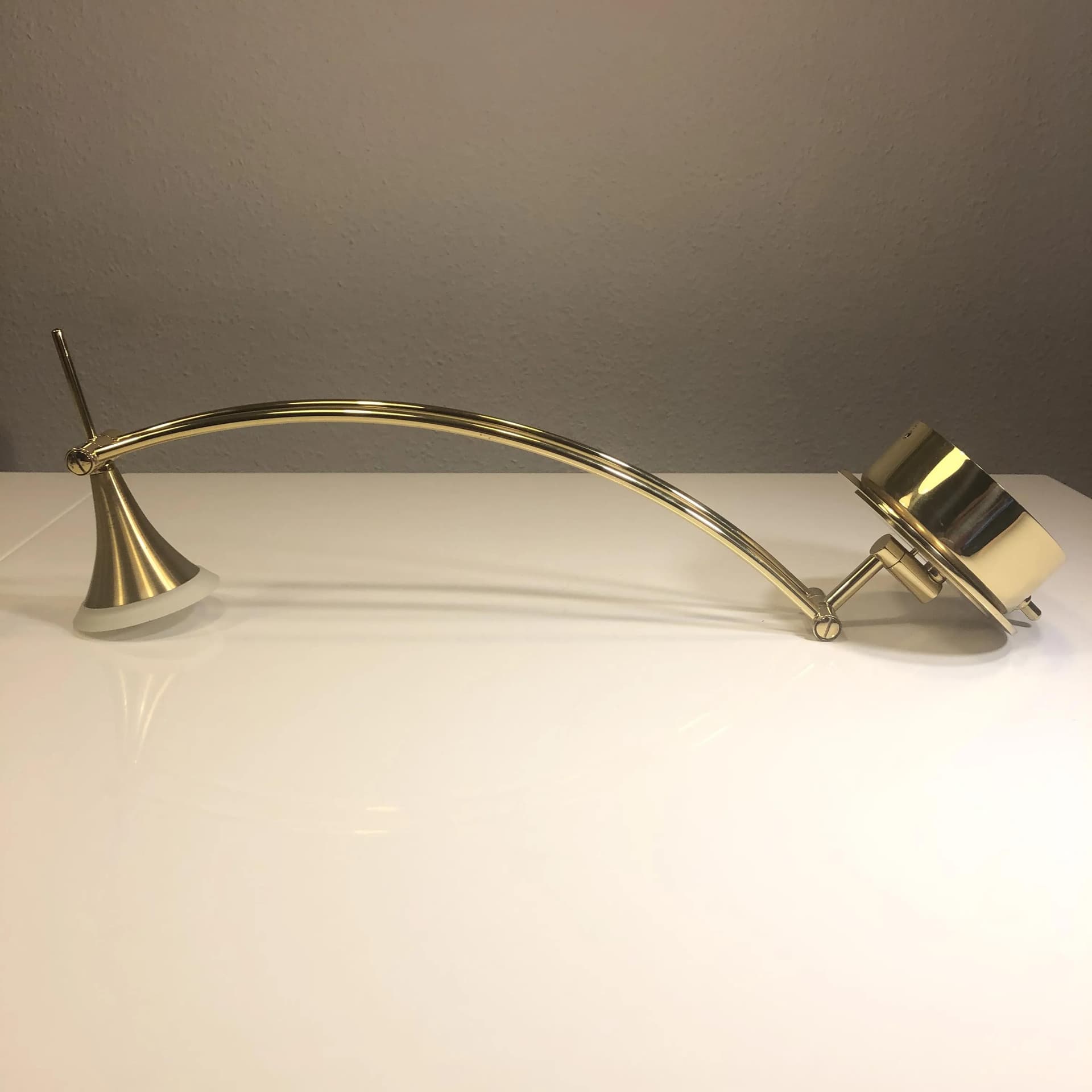 Kinkiet, złocony mosiądz, szkło, B+M Leuchten, Niemcy, lata 90. - 34795