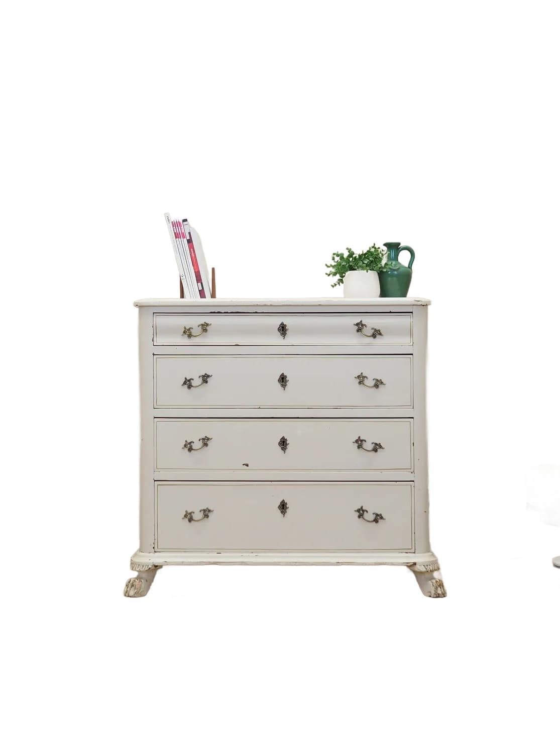 Komoda skandynawska, sosna ivory white, Dania, lata 50.