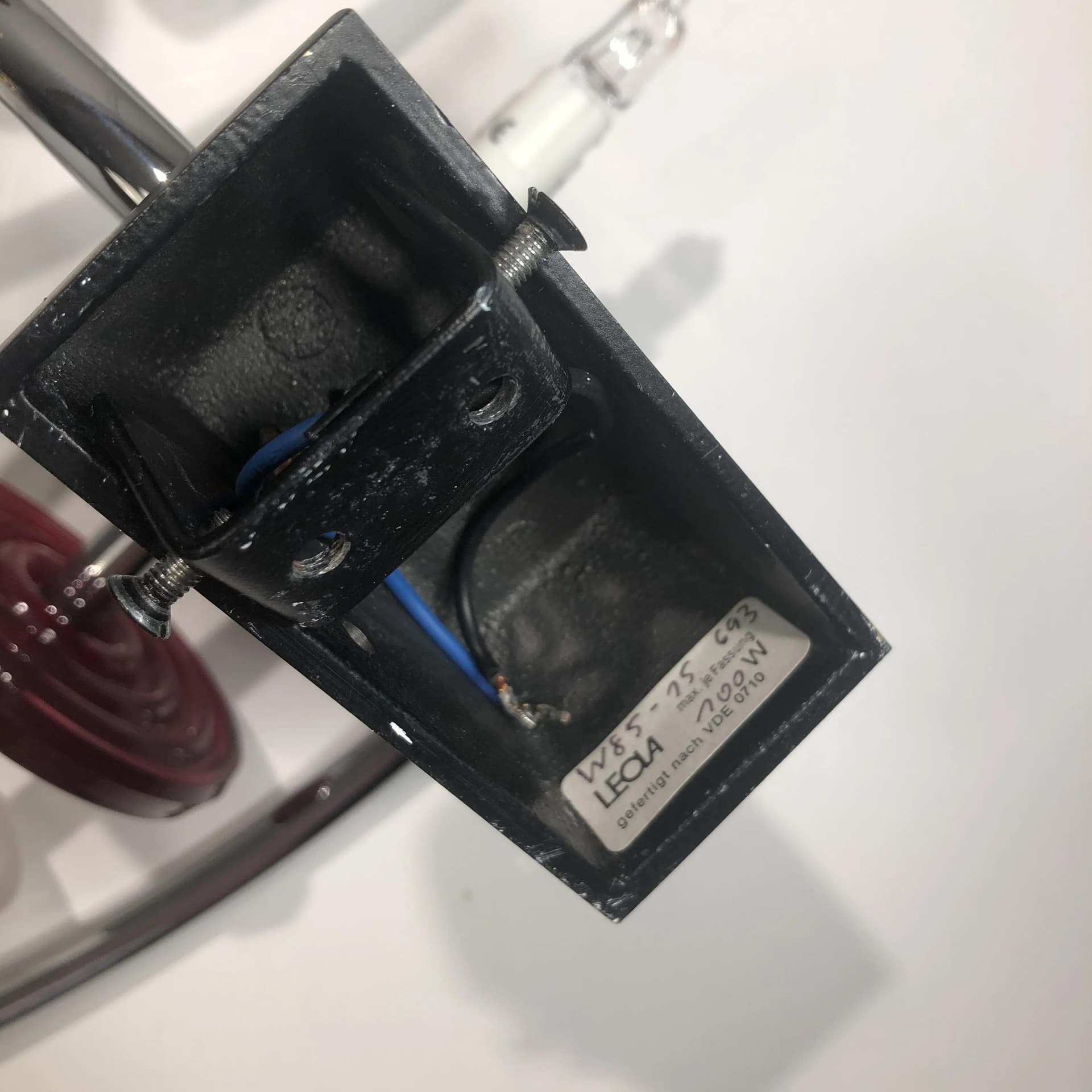 Para kinkietów postmodernistycznych, multikolor, chromowany mosiądz, szkło, Leola, Niemcy, lata 80. - 34957