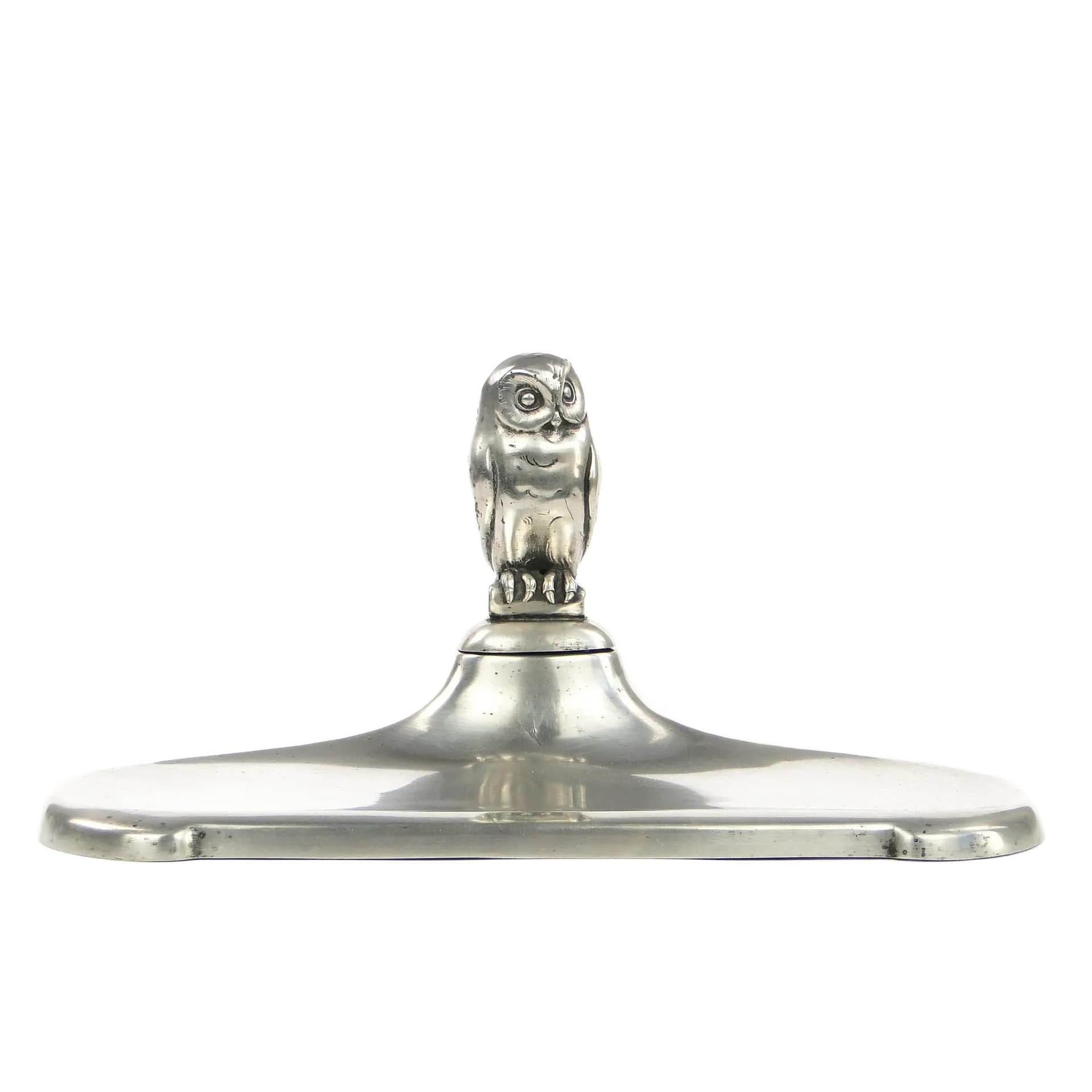 Kałamarz Art Deco, srebrny mosiądz, Antique Madsen & T BAAGOES, Dania, lata 20.