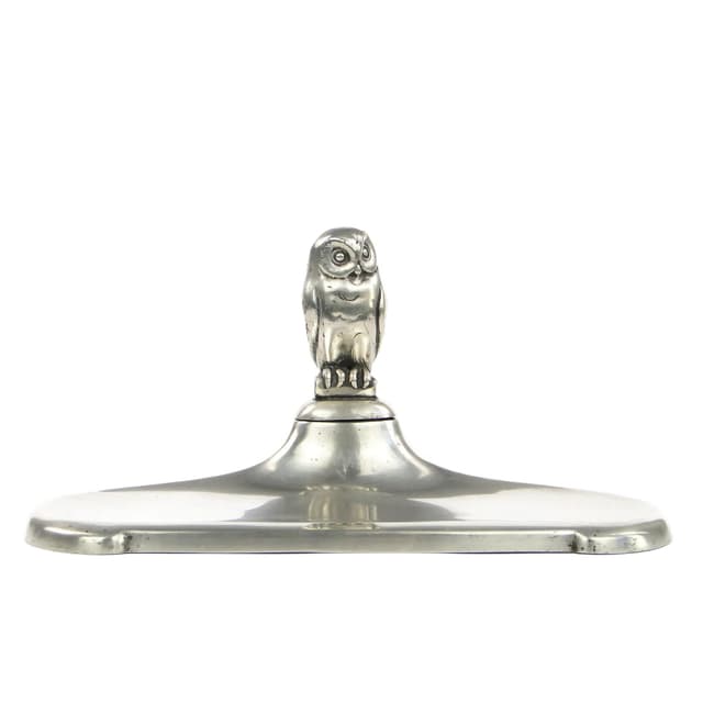 Kałamarz Art Deco, srebrny mosiądz, Antique Madsen & T BAAGOES, Dania, lata 20. - WYMIARY