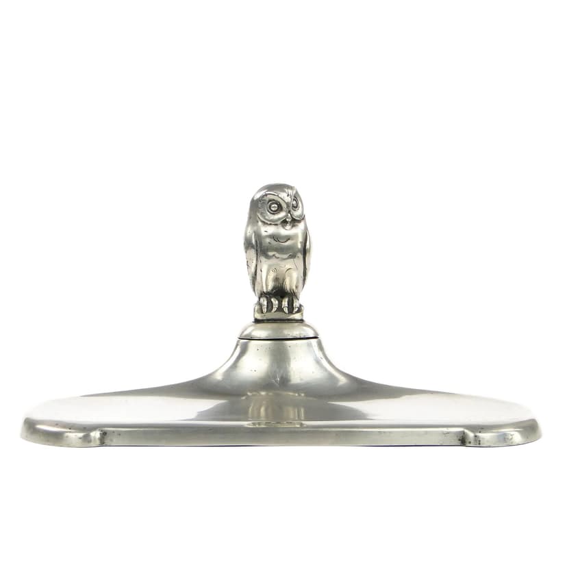 Kałamarz Art Deco, srebrny mosiądz, Antique Madsen & T BAAGOES, Dania, lata 20.