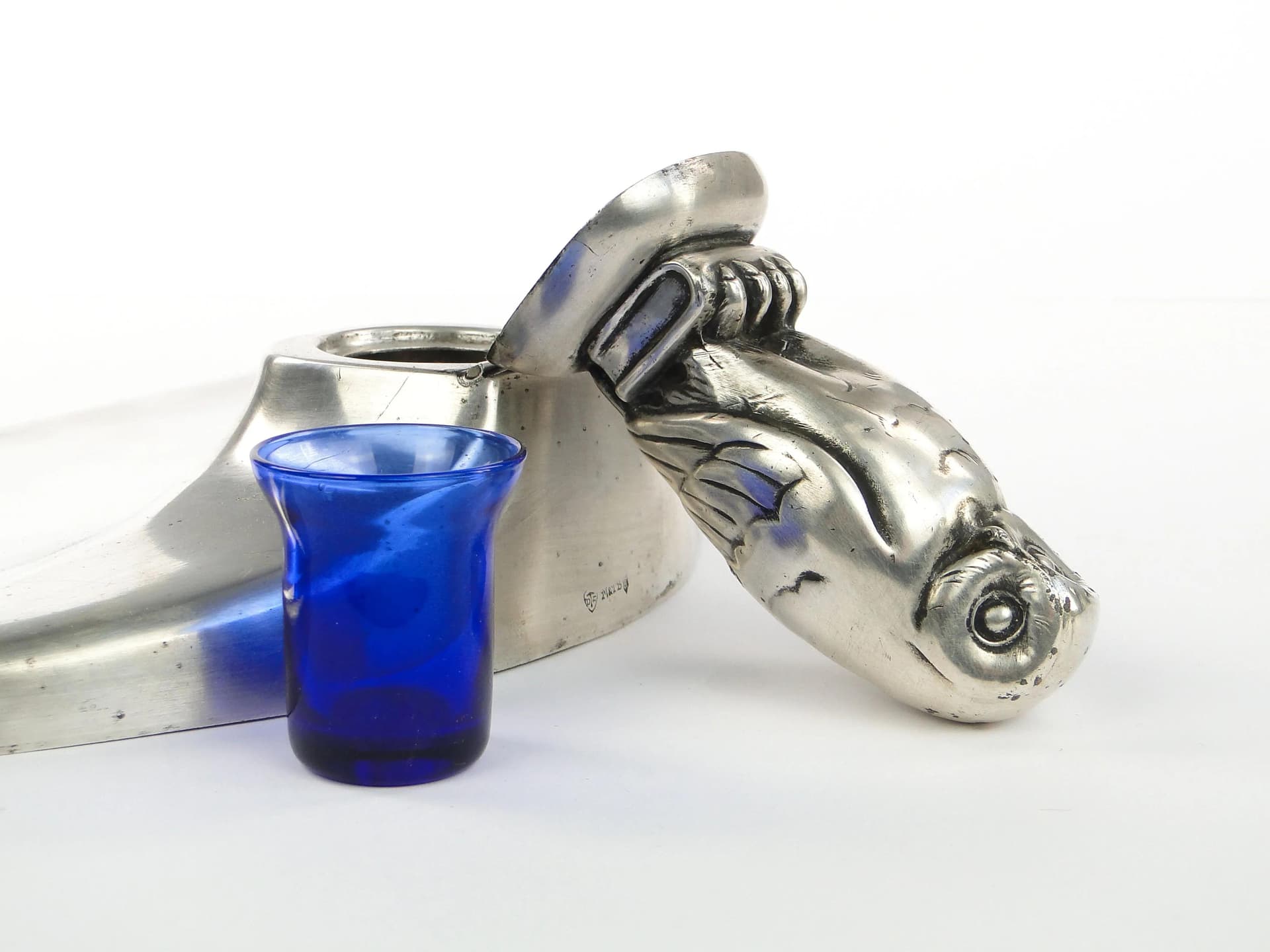 Kałamarz Art Deco, srebrny mosiądz, Antique Madsen & T BAAGOES, Dania, lata 20. - 35016