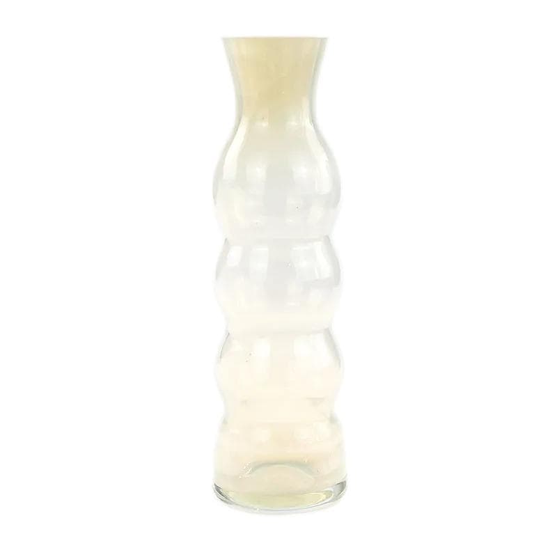 Wazon Bałwanek, szkło ivory white, proj. K. Krawczyk, Polska, lata 70.