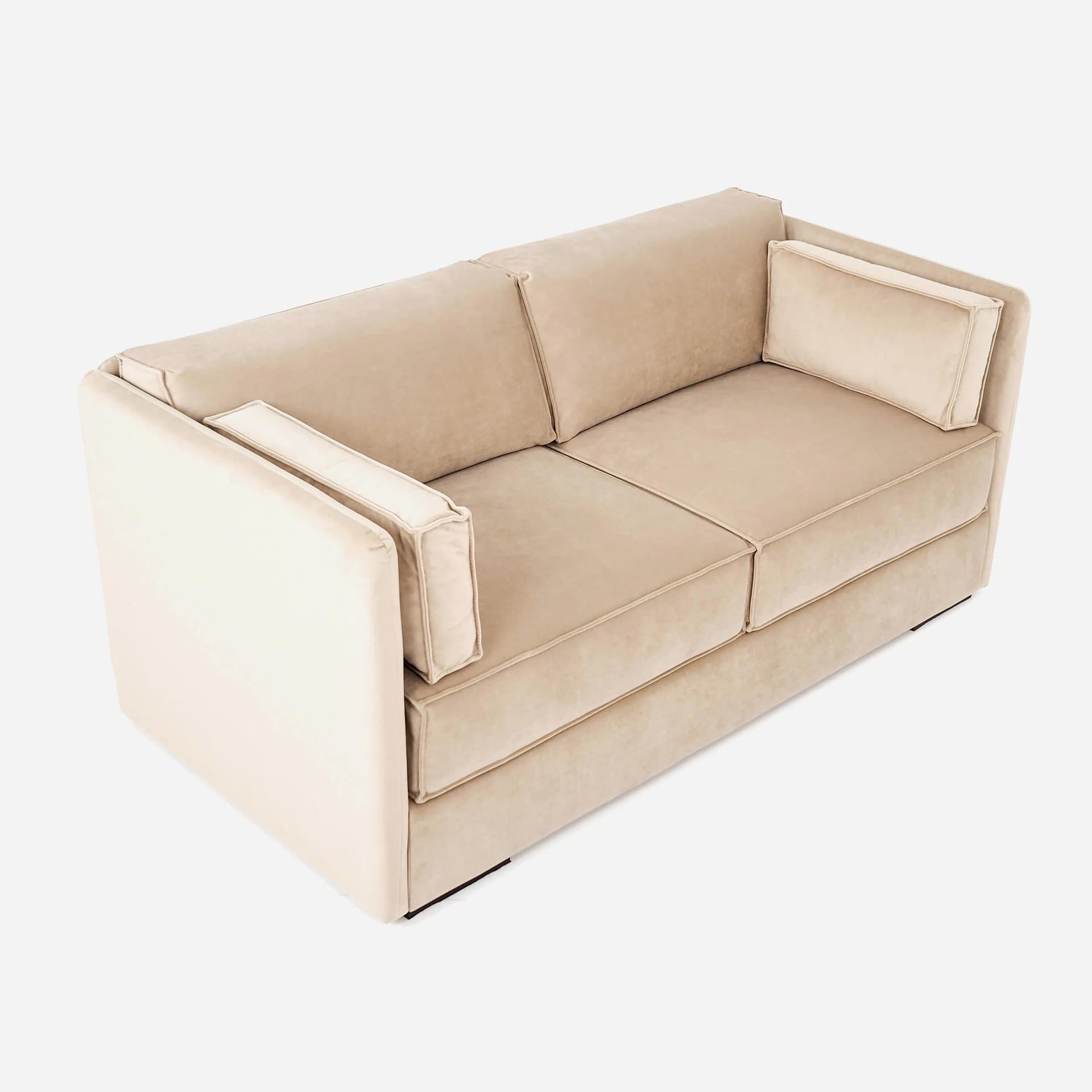 Sofa HAGA, beżowy velvet, Polska, lata 90. - 35256