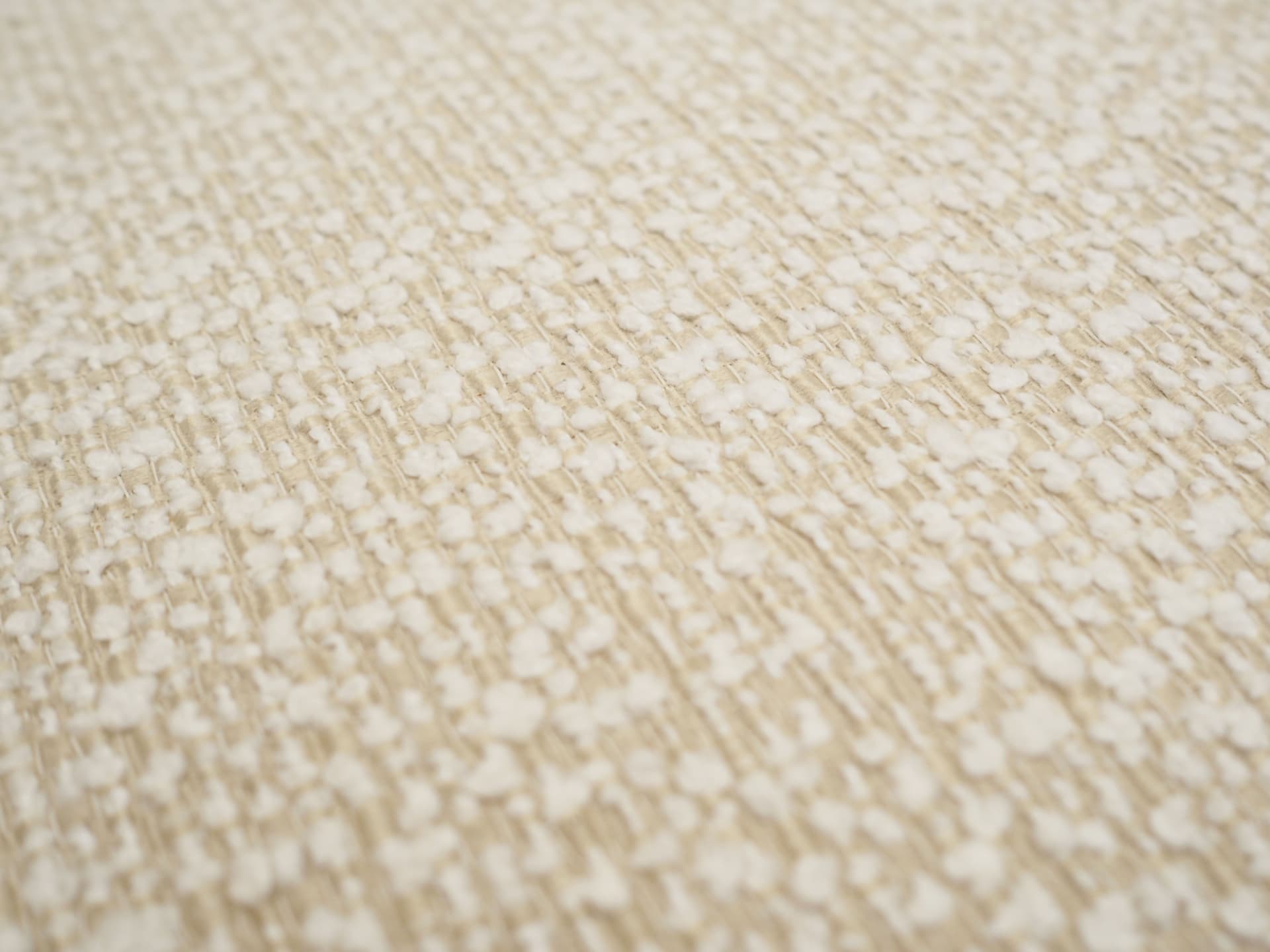 Fotel, kremowy, bouclé, dąb, teak, Dania, lata 70. - 63440