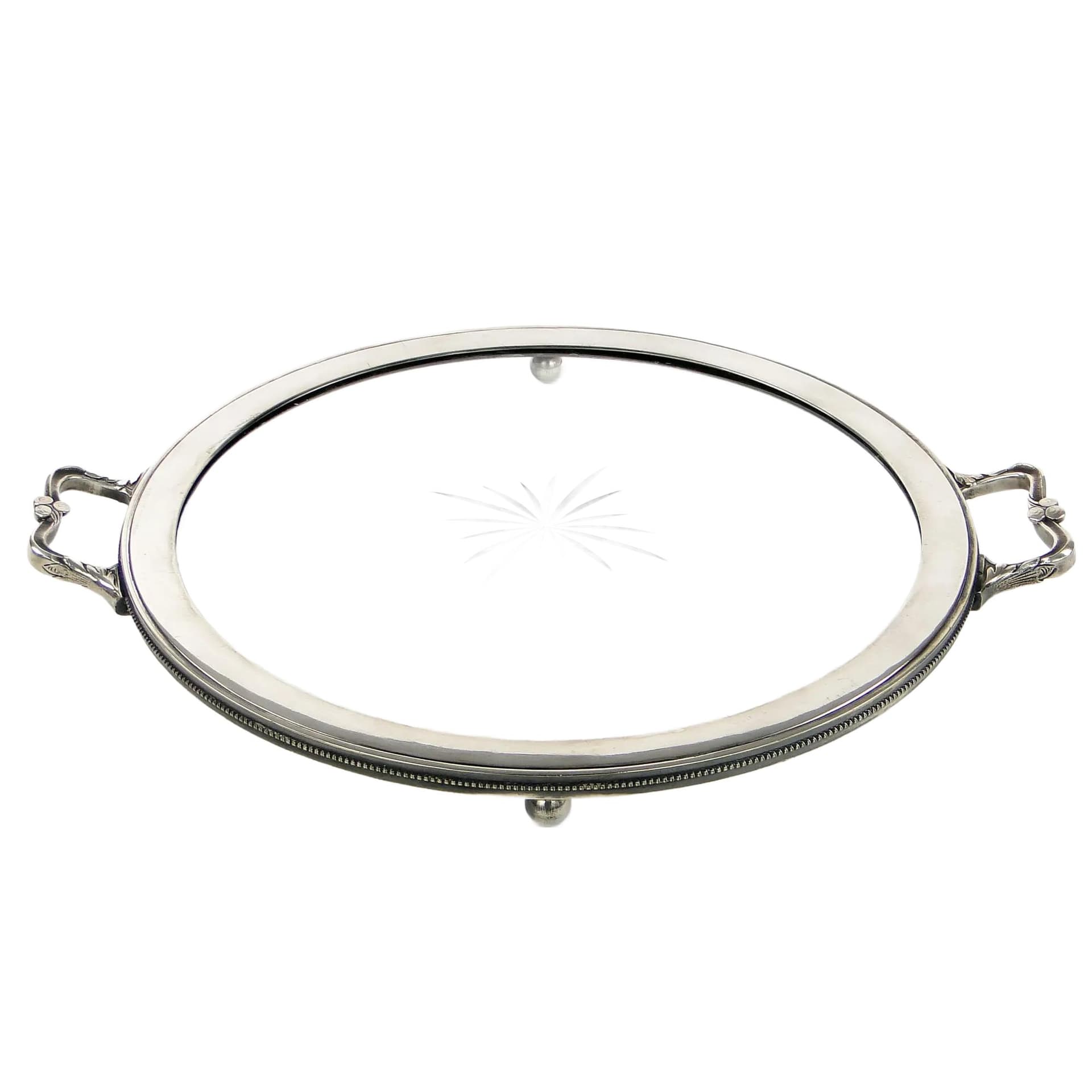 Taca secesyjna, srebro, mosiądz, cyna, szkło, Argentor, Austria, początek XX w.