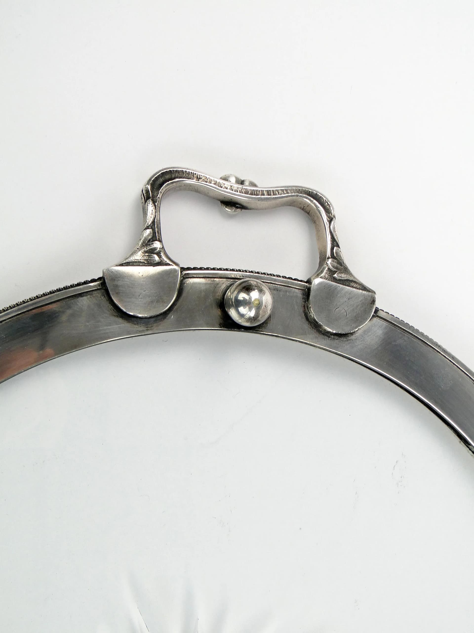 Taca secesyjna, srebro, mosiądz, cyna, szkło, Argentor, Austria, początek XX w. - 35406