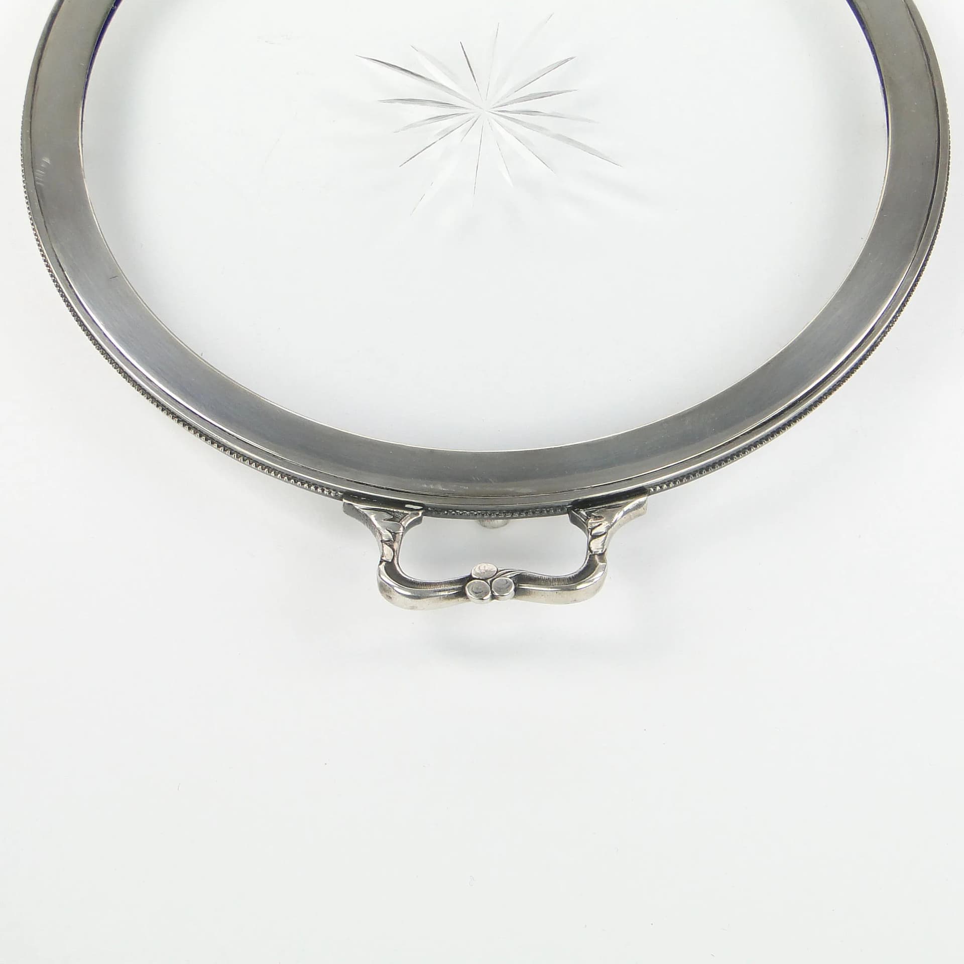 Taca secesyjna, srebro, mosiądz, cyna, szkło, Argentor, Austria, początek XX w. - 35403