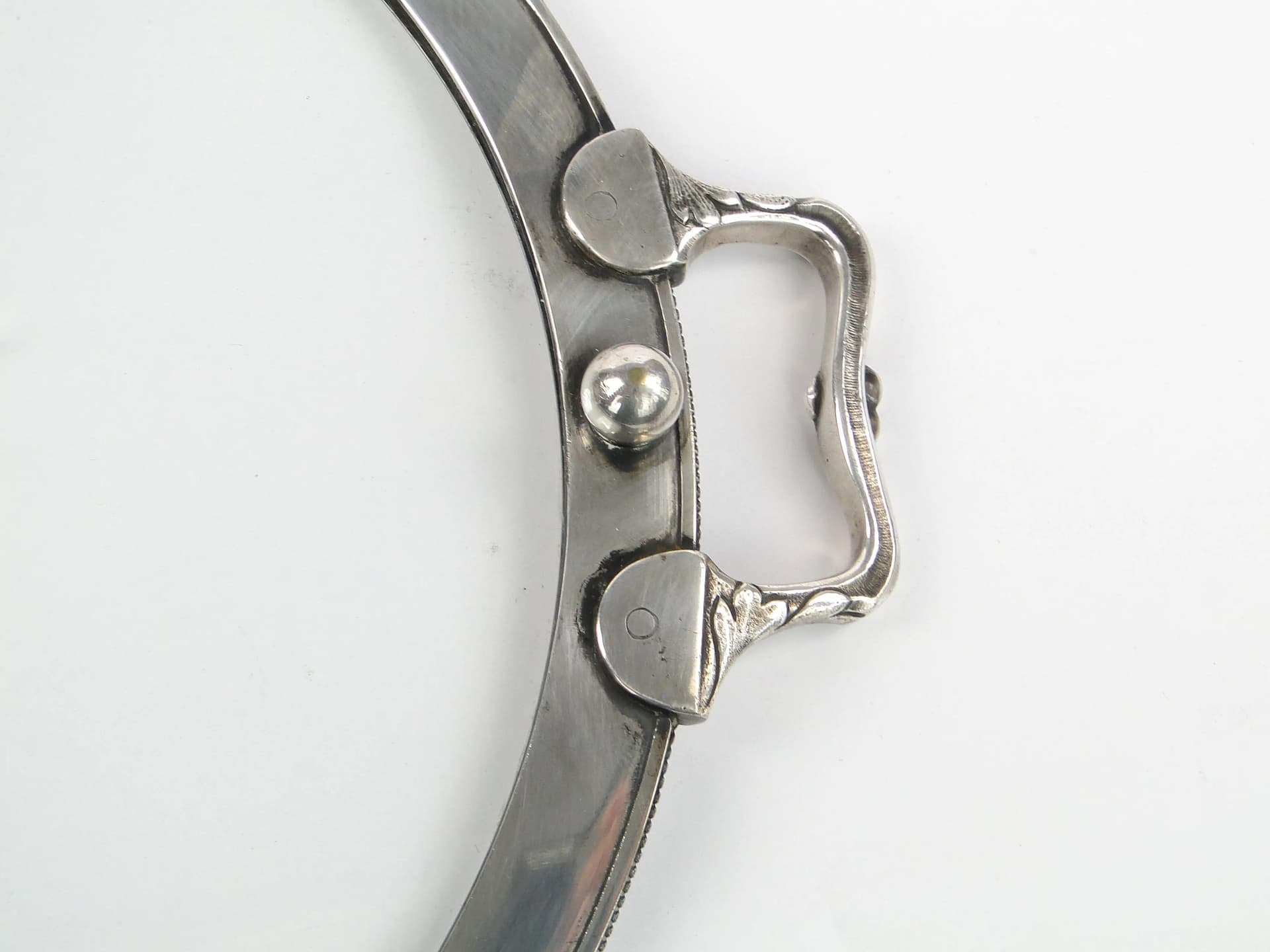 Taca secesyjna, srebro, mosiądz, cyna, szkło, Argentor, Austria, początek XX w. - 35407