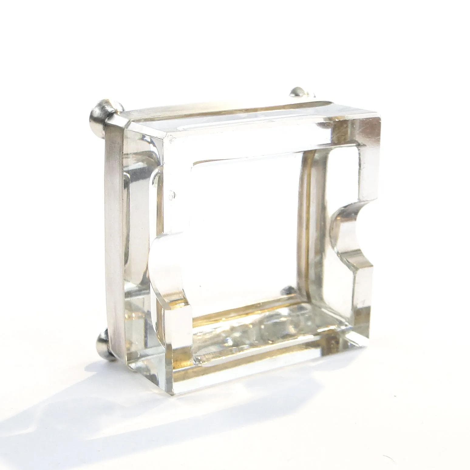 Pen Stand, Art Deco, transparent crystal glass, silver, Germany, early 20th c. - 35395