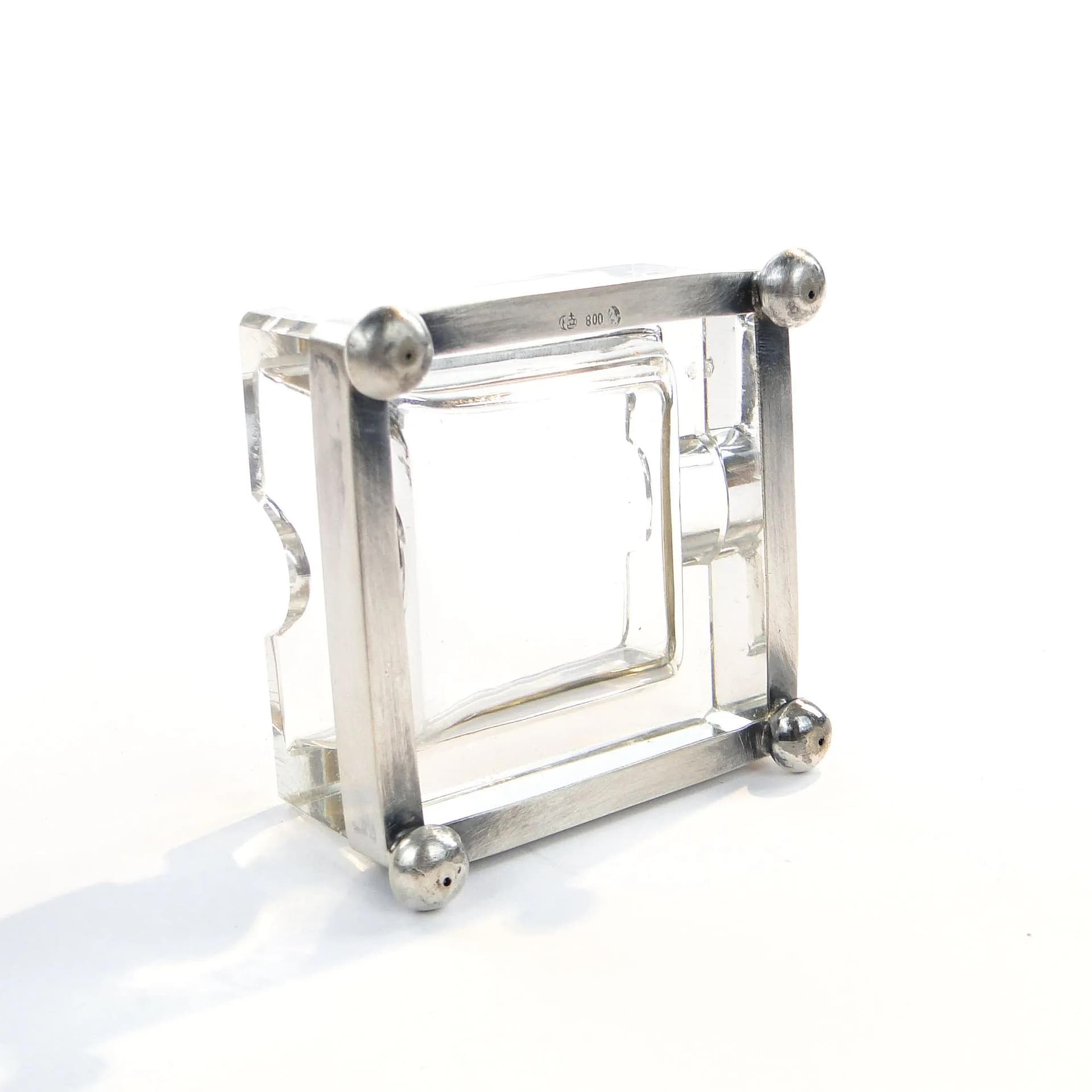 Pen Stand, Art Deco, transparent crystal glass, silver, Germany, early 20th c. - 35396