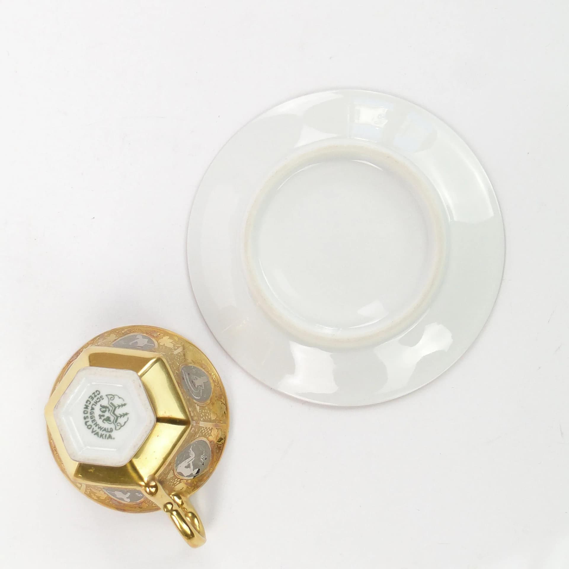 Mocha Cup Art Deco, golden porcelain, Schlaggenwald, Czechoslovakia, 1920s - 35384