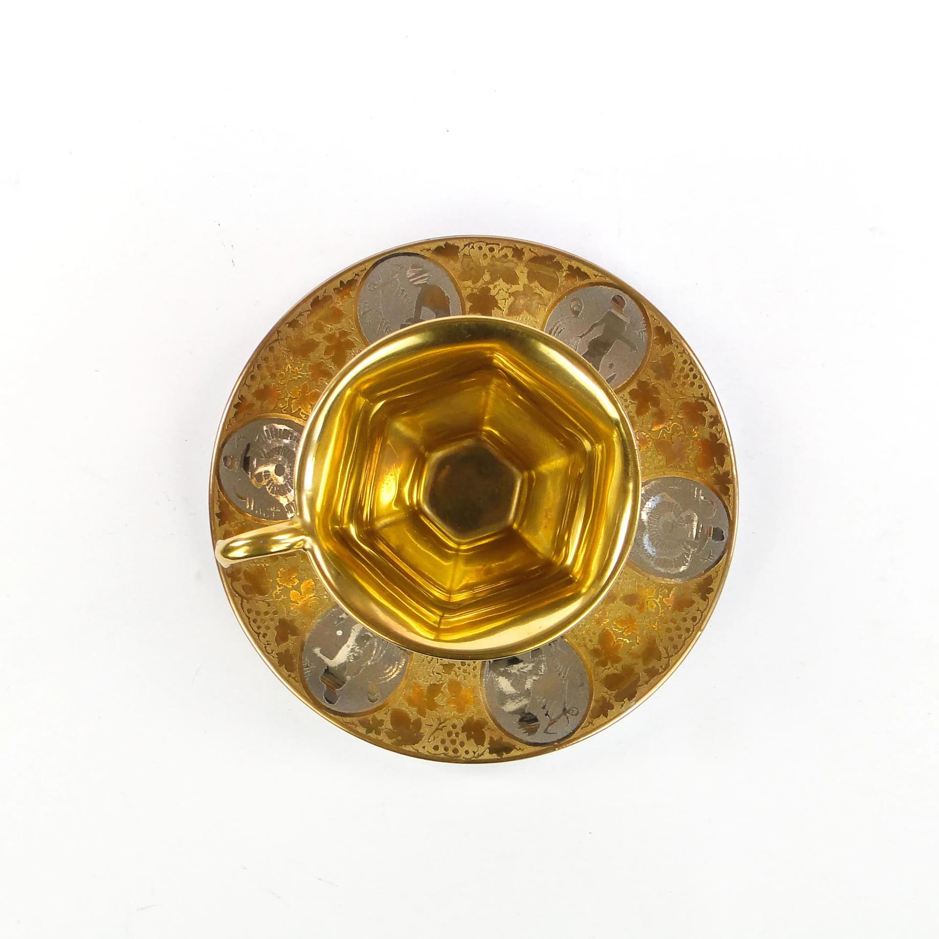 Mocha Cup Art Deco, golden porcelain, Schlaggenwald, Czechoslovakia, 1920s - 35382