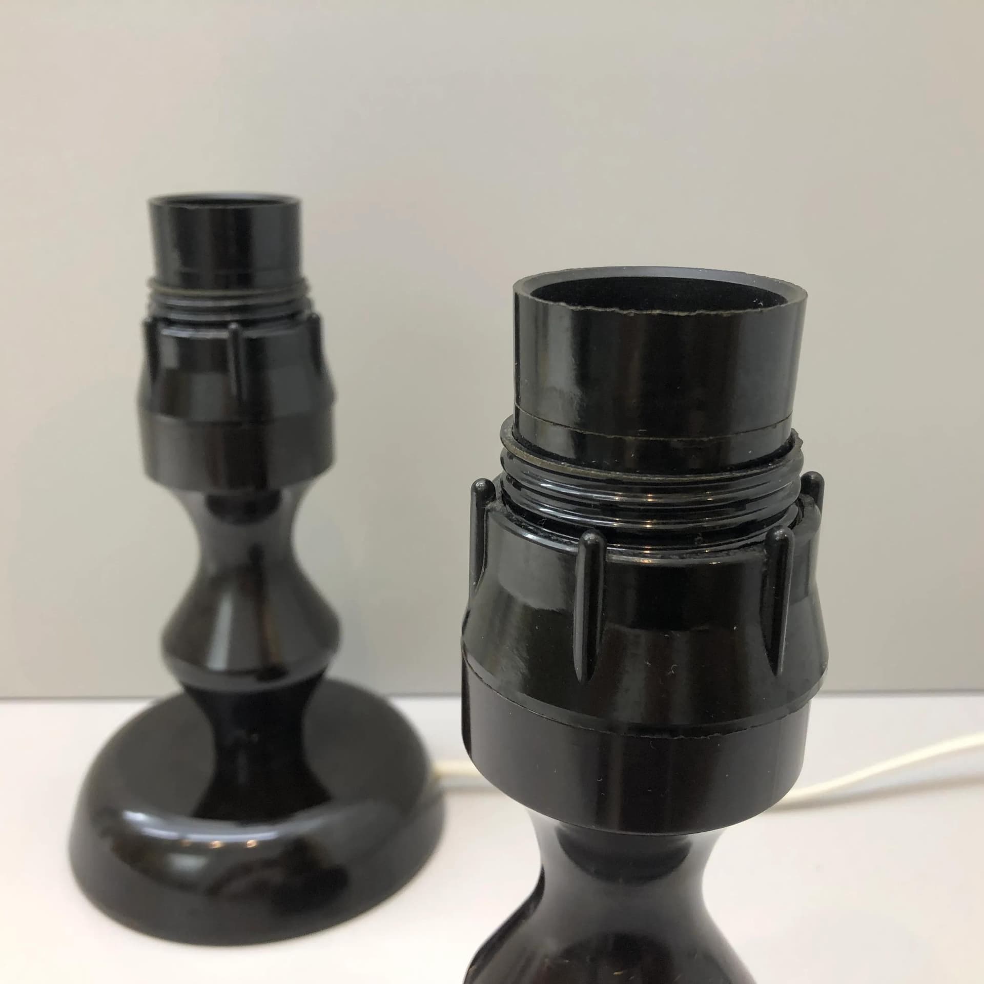 Pair of bedside lamps, black bakelite, VEB Stadtilm Ruhla, Germany, 1970s. - 35305