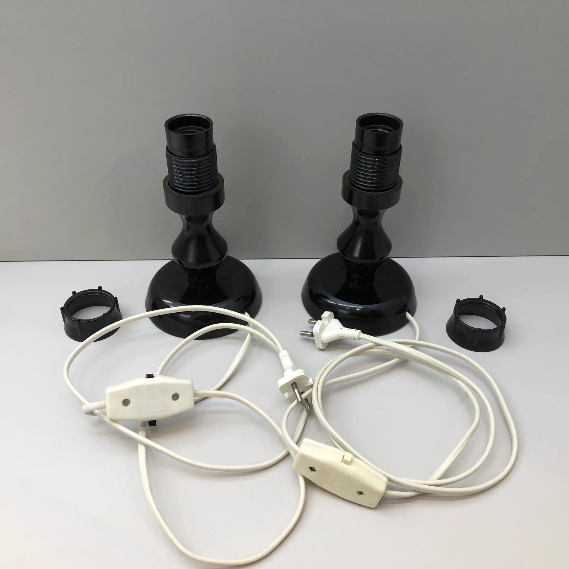 Pair of bedside lamps, black bakelite, VEB Stadtilm Ruhla, Germany, 1970s. - 35300