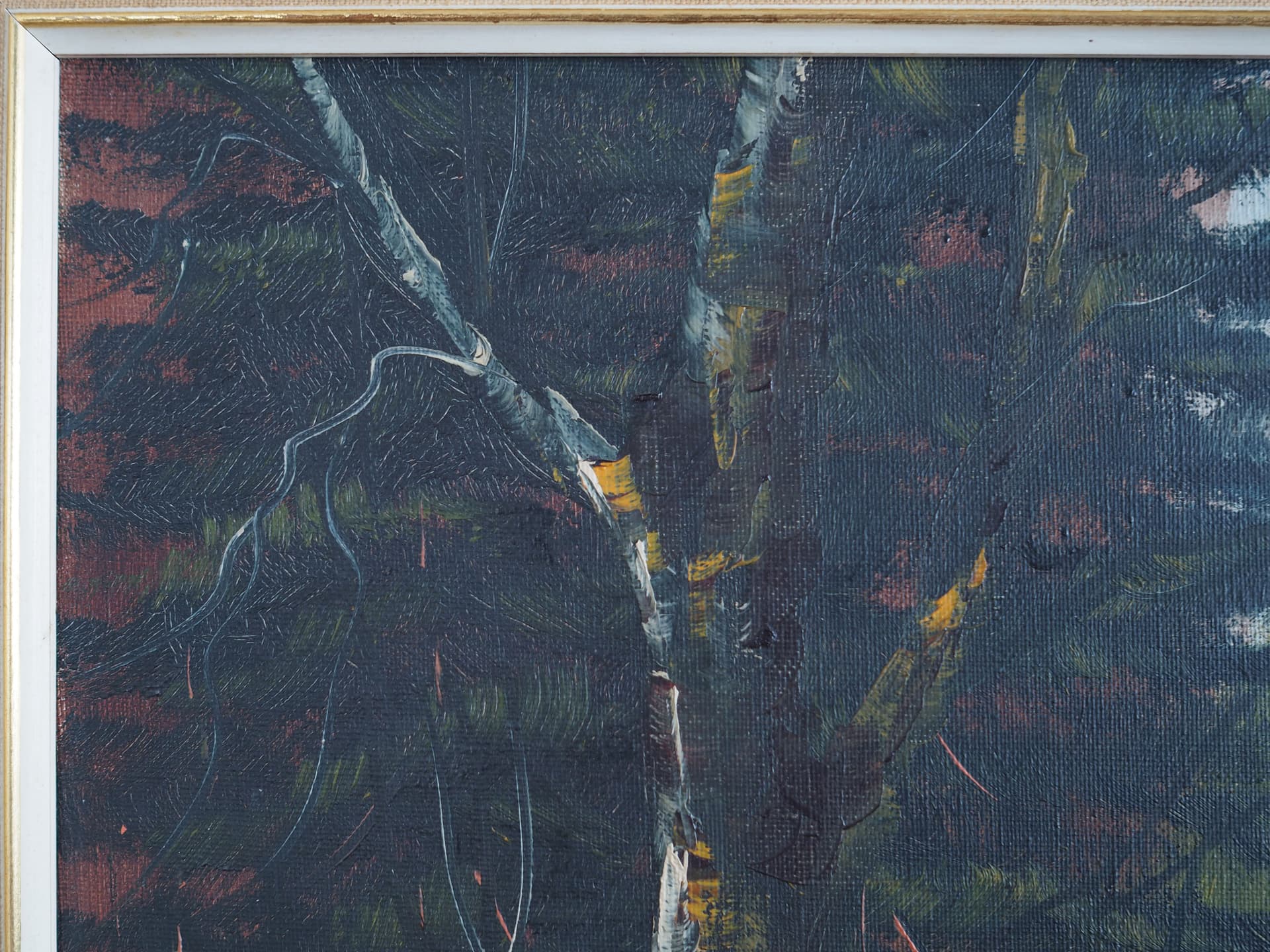 Painting In the Depth of the Forest, Scandinavian, green, oil on canvas, Poland, 1970s - 63422
