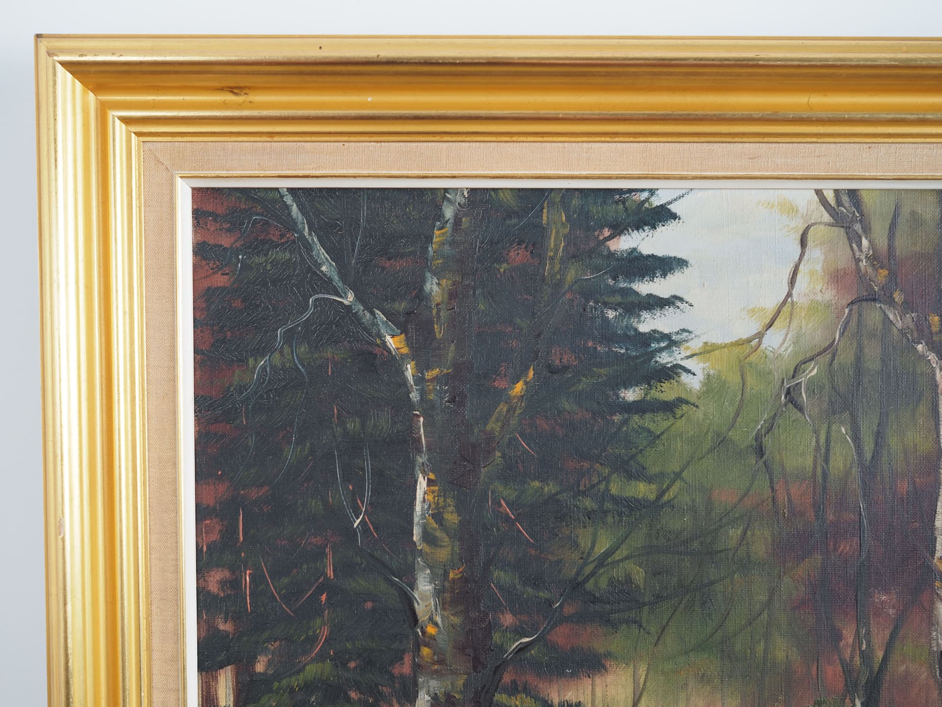 Painting In the Depth of the Forest, Scandinavian, green, oil on canvas, Poland, 1970s - 63419