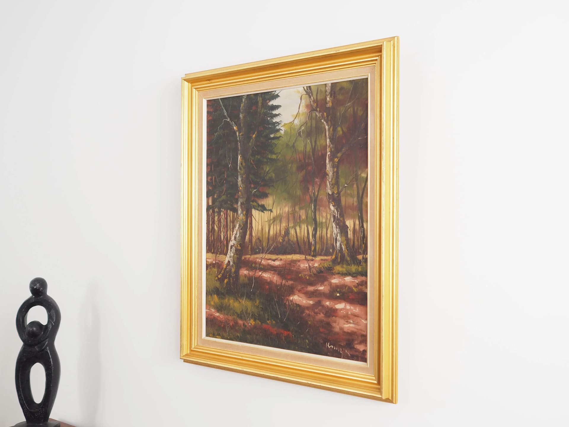 Painting In the Depth of the Forest, Scandinavian, green, oil on canvas, Poland, 1970s - 35471