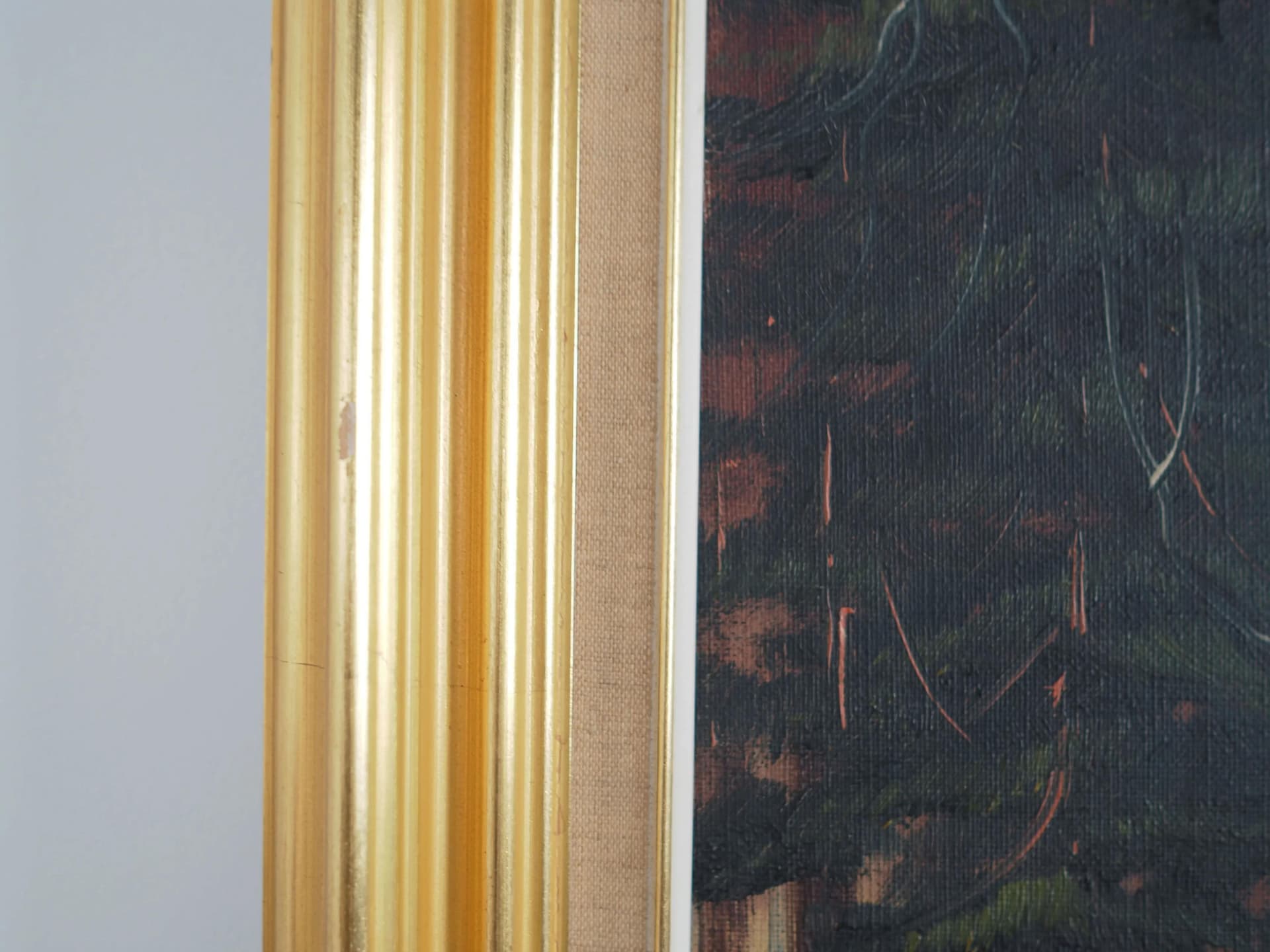 Painting In the Depth of the Forest, Scandinavian, green, oil on canvas, Poland, 1970s - 35473