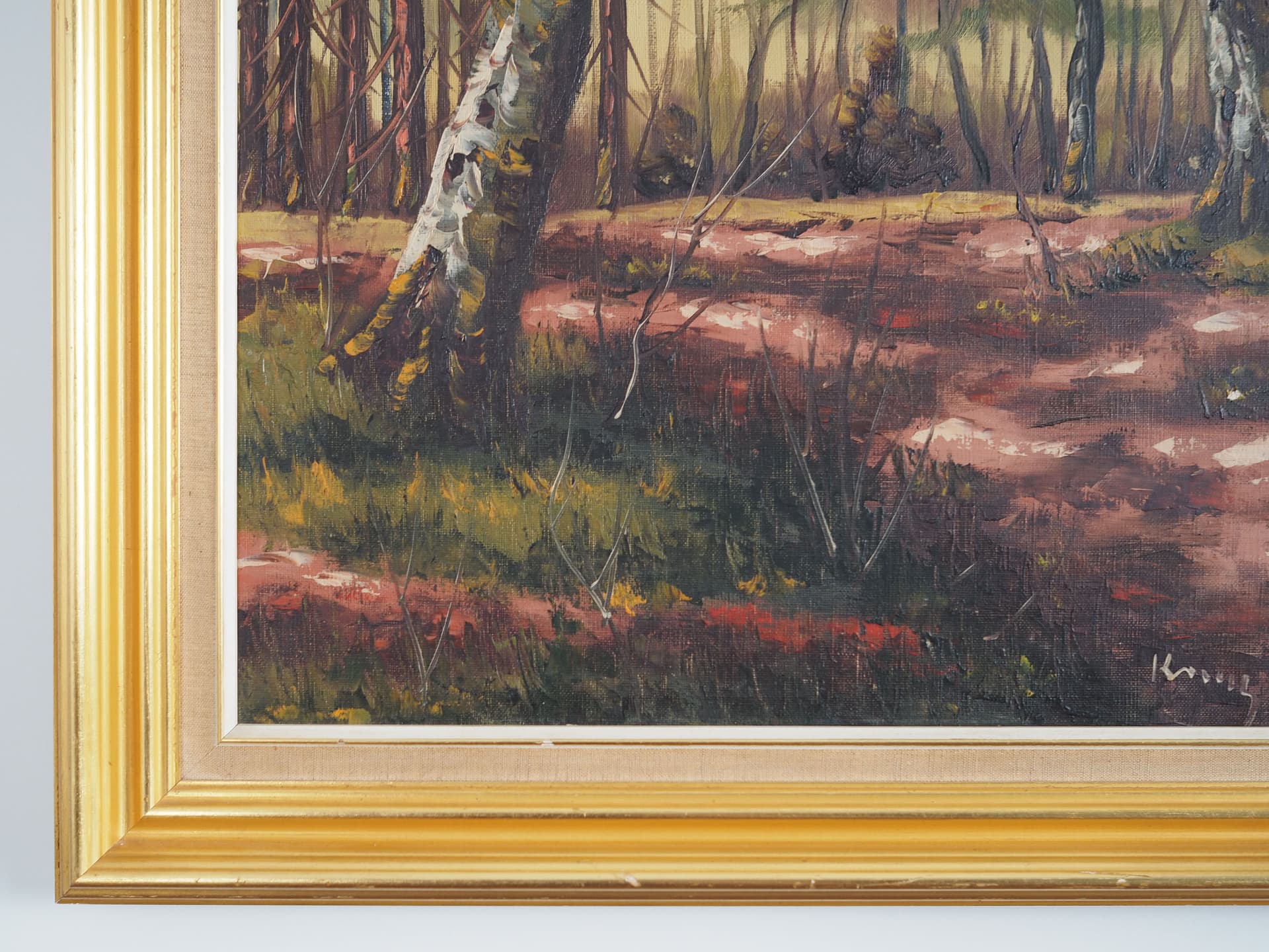 Painting In the Depth of the Forest, Scandinavian, green, oil on canvas, Poland, 1970s - 63420