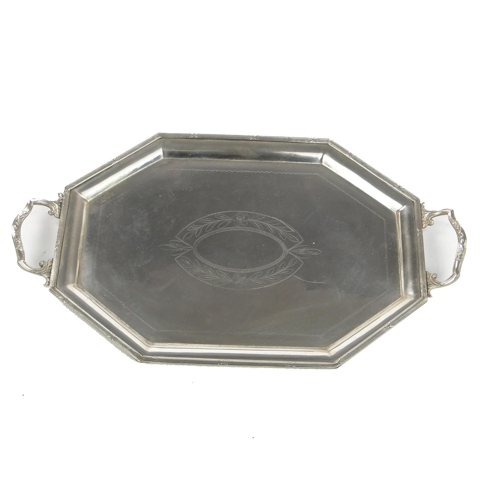 Taca serwisowa, srebrny mosiądz, posrebrzany, Marcin Jarra, Polska, XIX w. - 35336