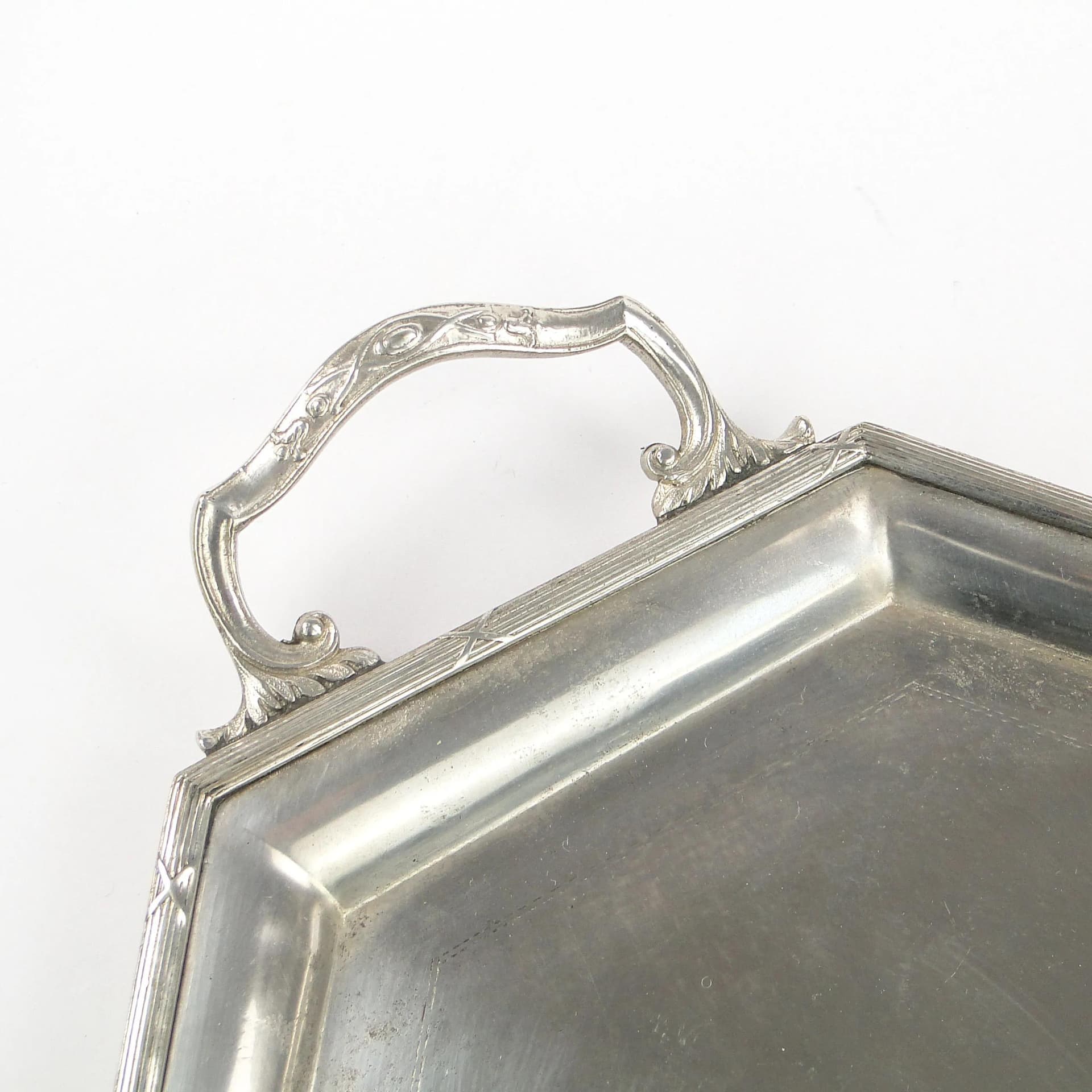 Taca serwisowa, srebrny mosiądz, posrebrzany, Marcin Jarra, Polska, XIX w. - 35338