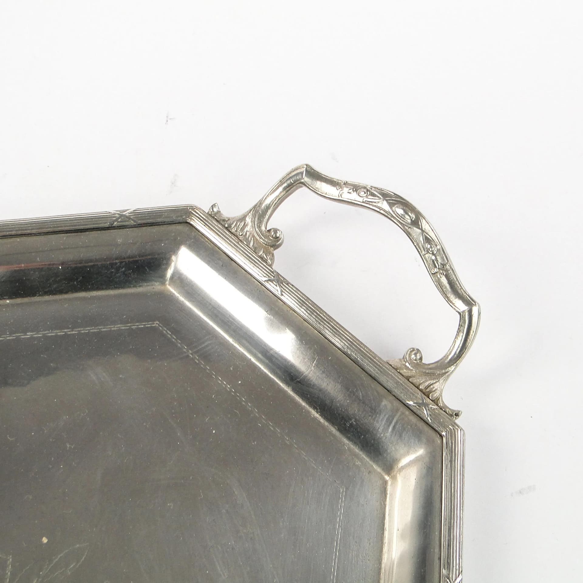 Taca serwisowa, srebrny mosiądz, posrebrzany, Marcin Jarra, Polska, XIX w. - 35339