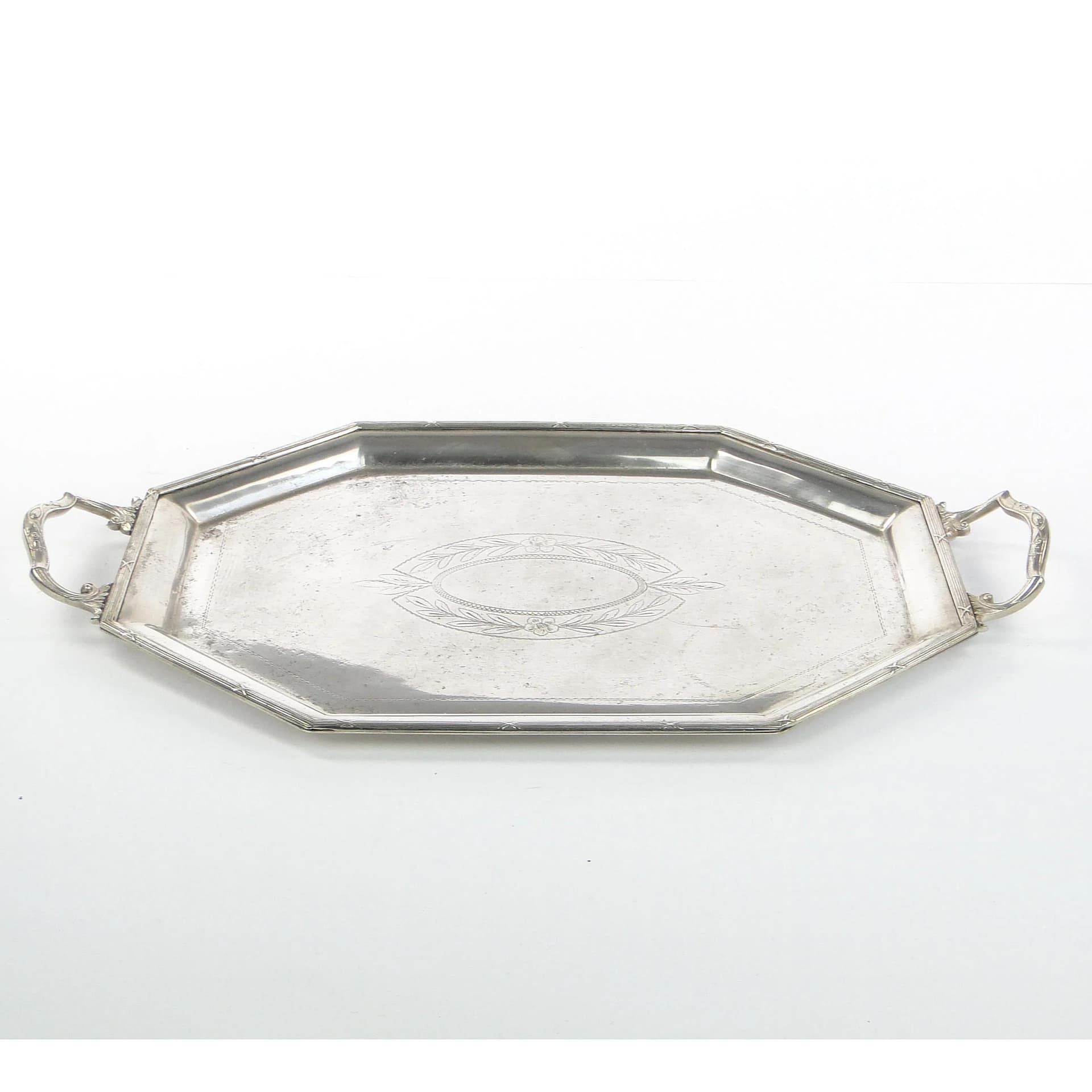 Taca serwisowa, srebrny mosiądz, posrebrzany, Marcin Jarra, Polska, XIX w. - 35337