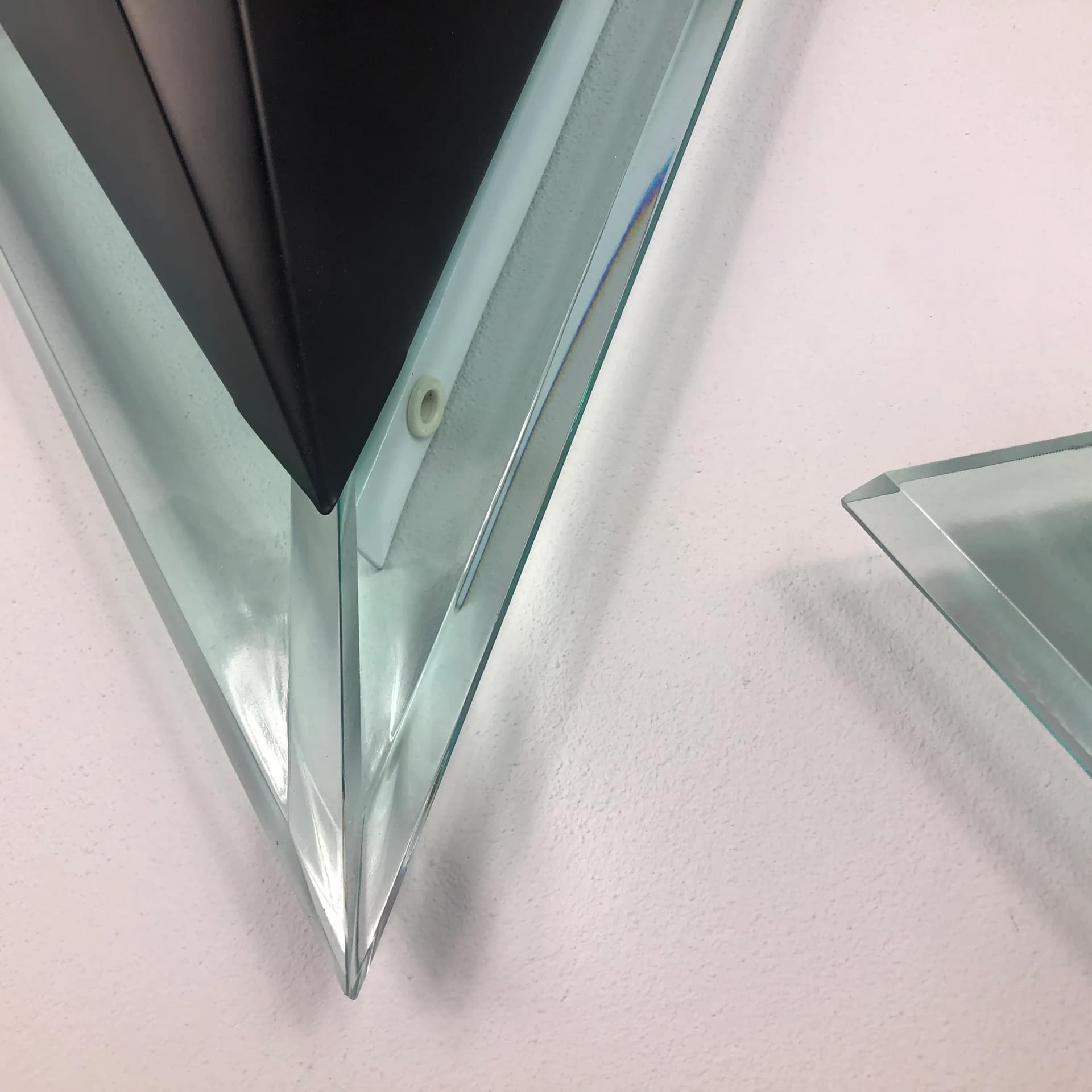 komplet kinkietów postmodernistycznych, metal czarny, akryl transparentny, Niemcy, lata 90. - 35281