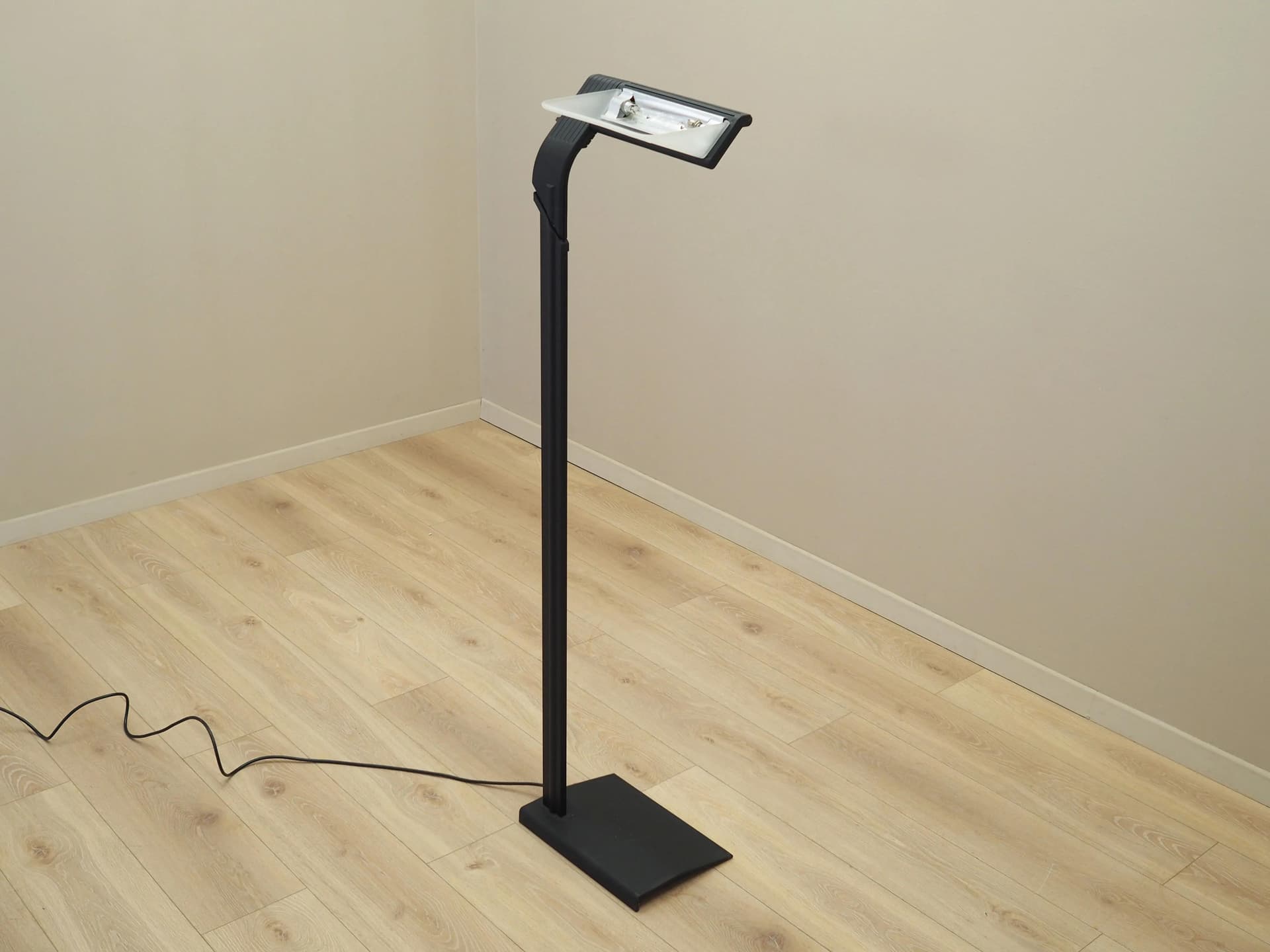 Floor lamp, black metal, glass, Italy, 1990s. - 35460