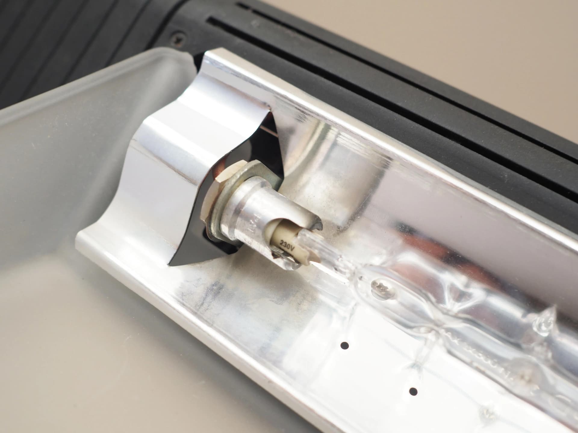 Floor lamp, black metal, glass, Italy, 1990s. - 35464