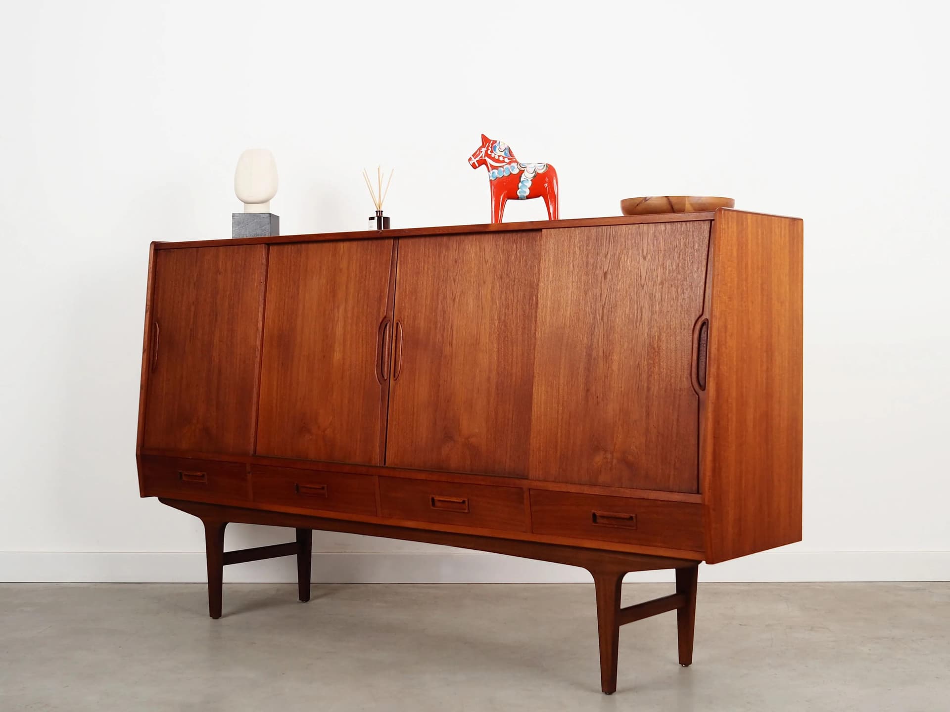 Highboard, teak brązowy, Børge Dam, Dania, lata 70. - 35452