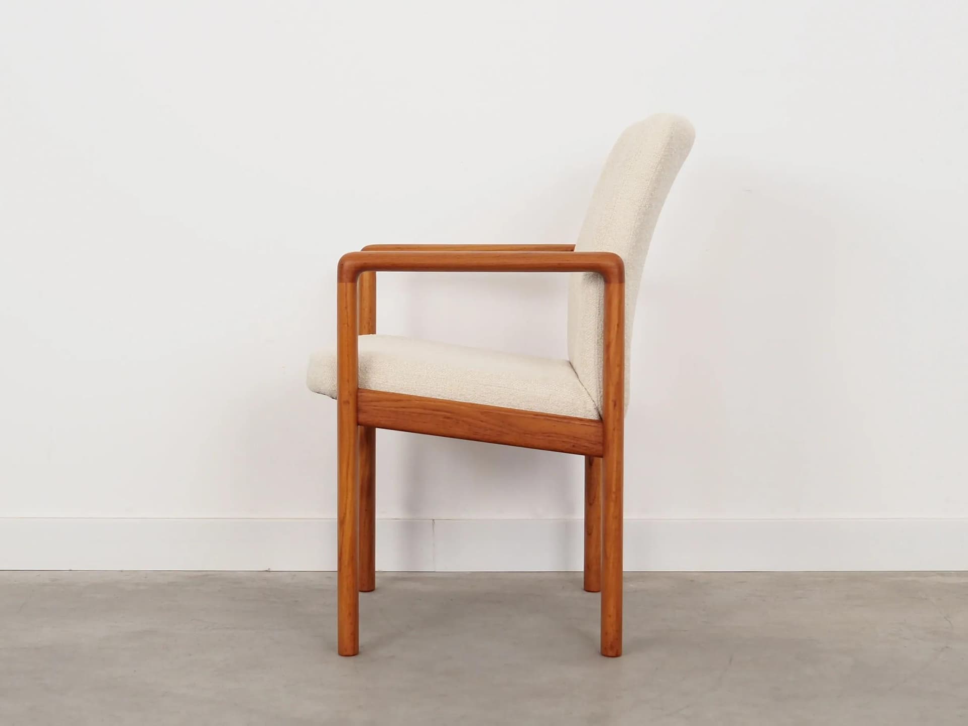Armchair, teak beige boucle, Denmark, 1970s - 35440