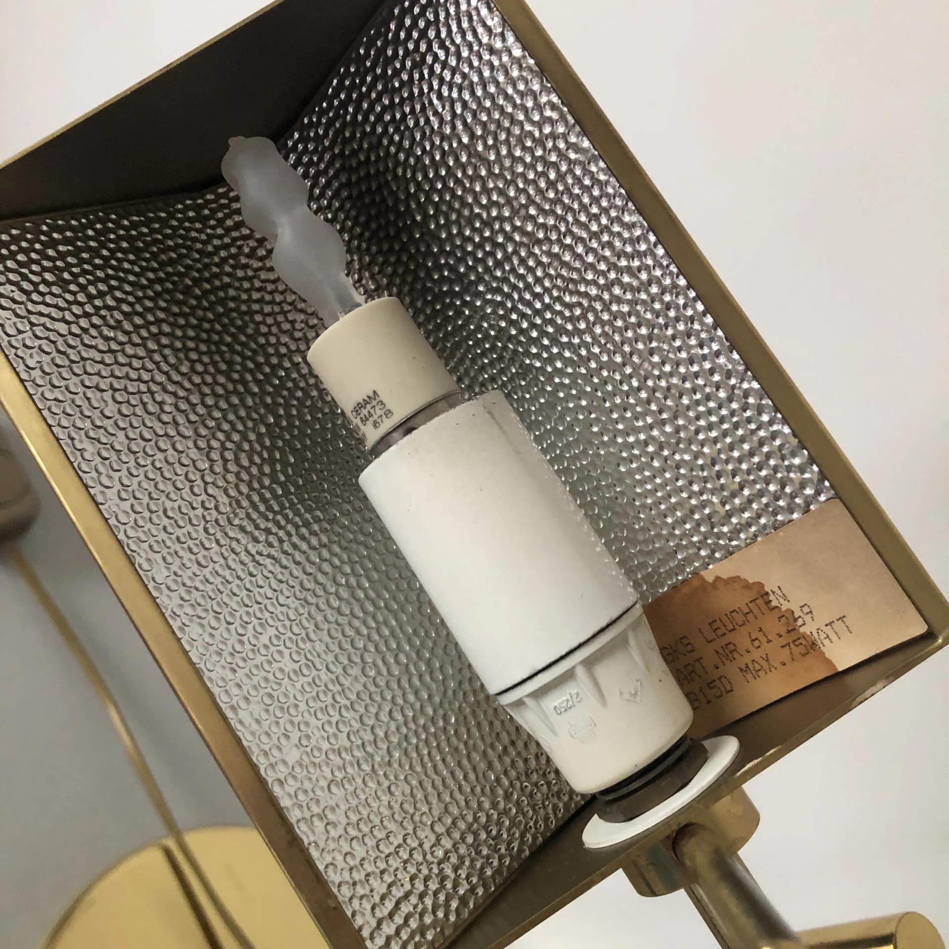 Desk lamp, golden brass, GKS Leuchten, Germany, 1970s. - 35524