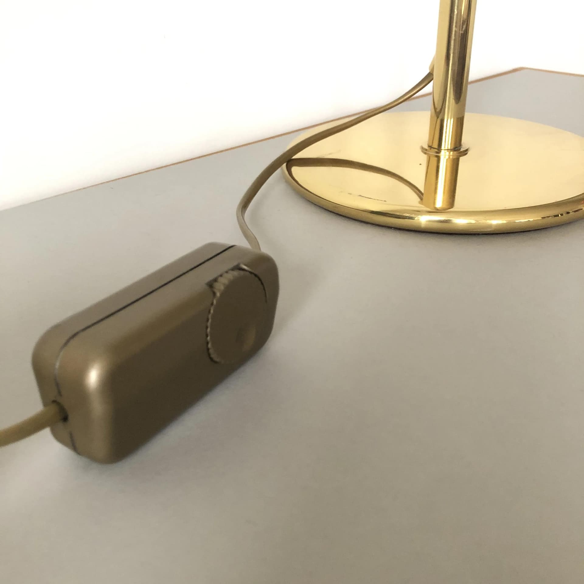 Desk lamp, golden brass, GKS Leuchten, Germany, 1970s. - 35523