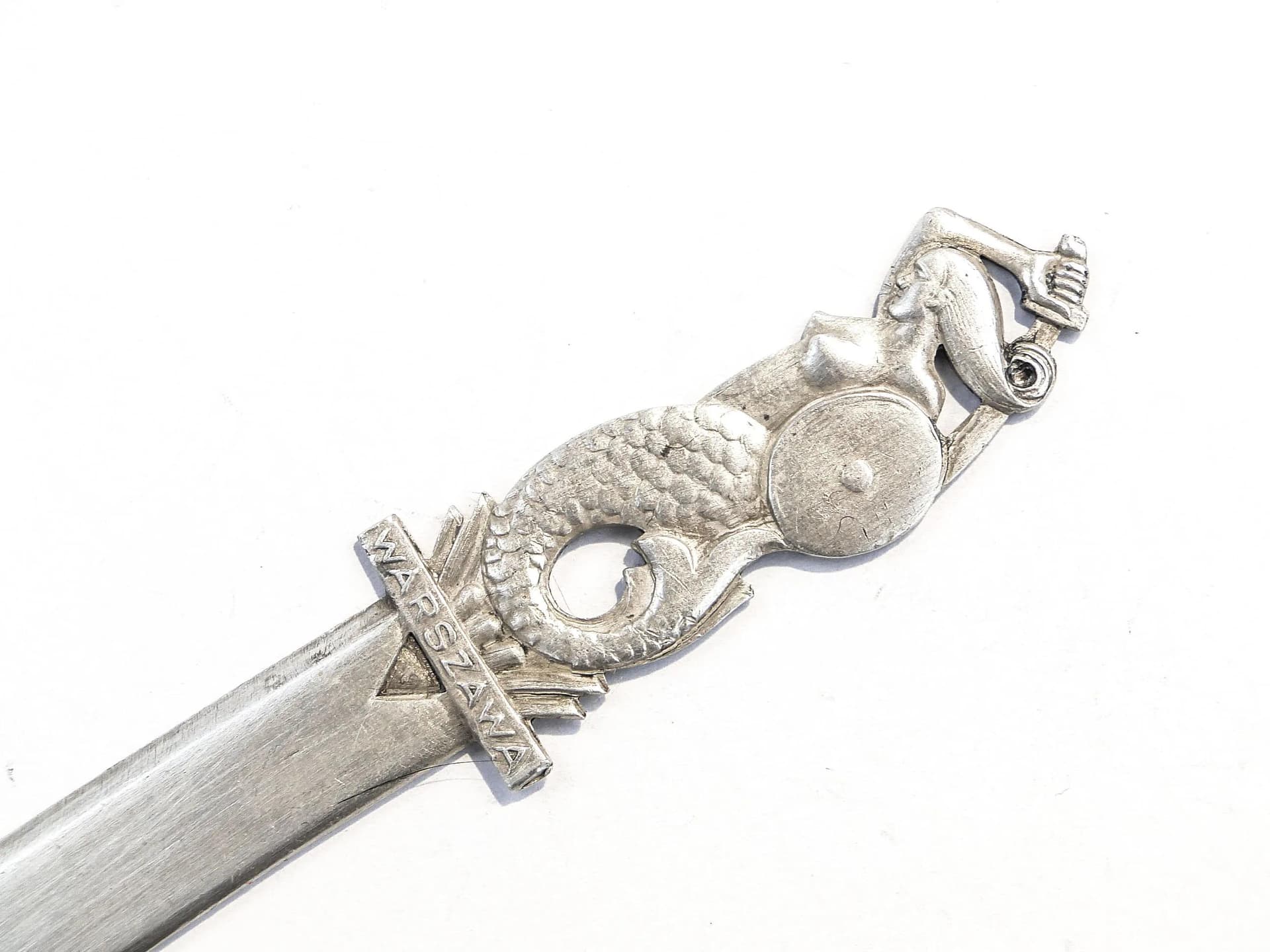 Nożyk do listów Syrenka, srebro, Rytosztuka, Polska, lata 60. - 35554