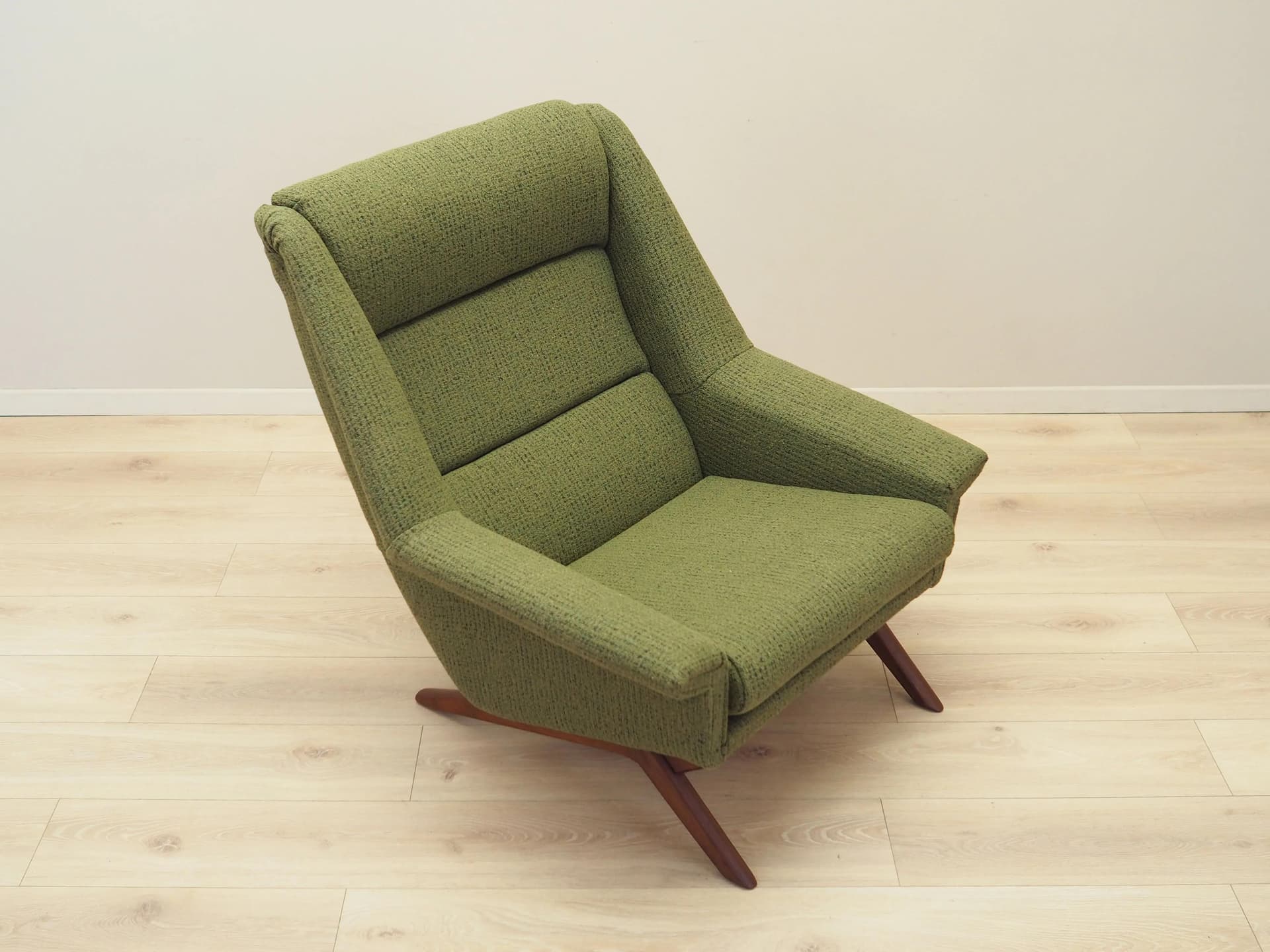 Fotel Model 45, zielony, wełna, teak, Horsens Møbelfabrik, Dania, lata 70. - 35618