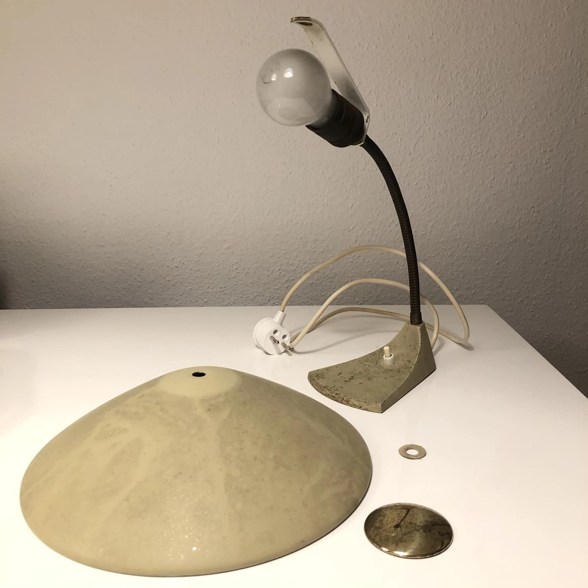 Lampka biurkowa, beżowy, stal aluminium, JP Leuchten, Niemcy, lata 60. - 35662