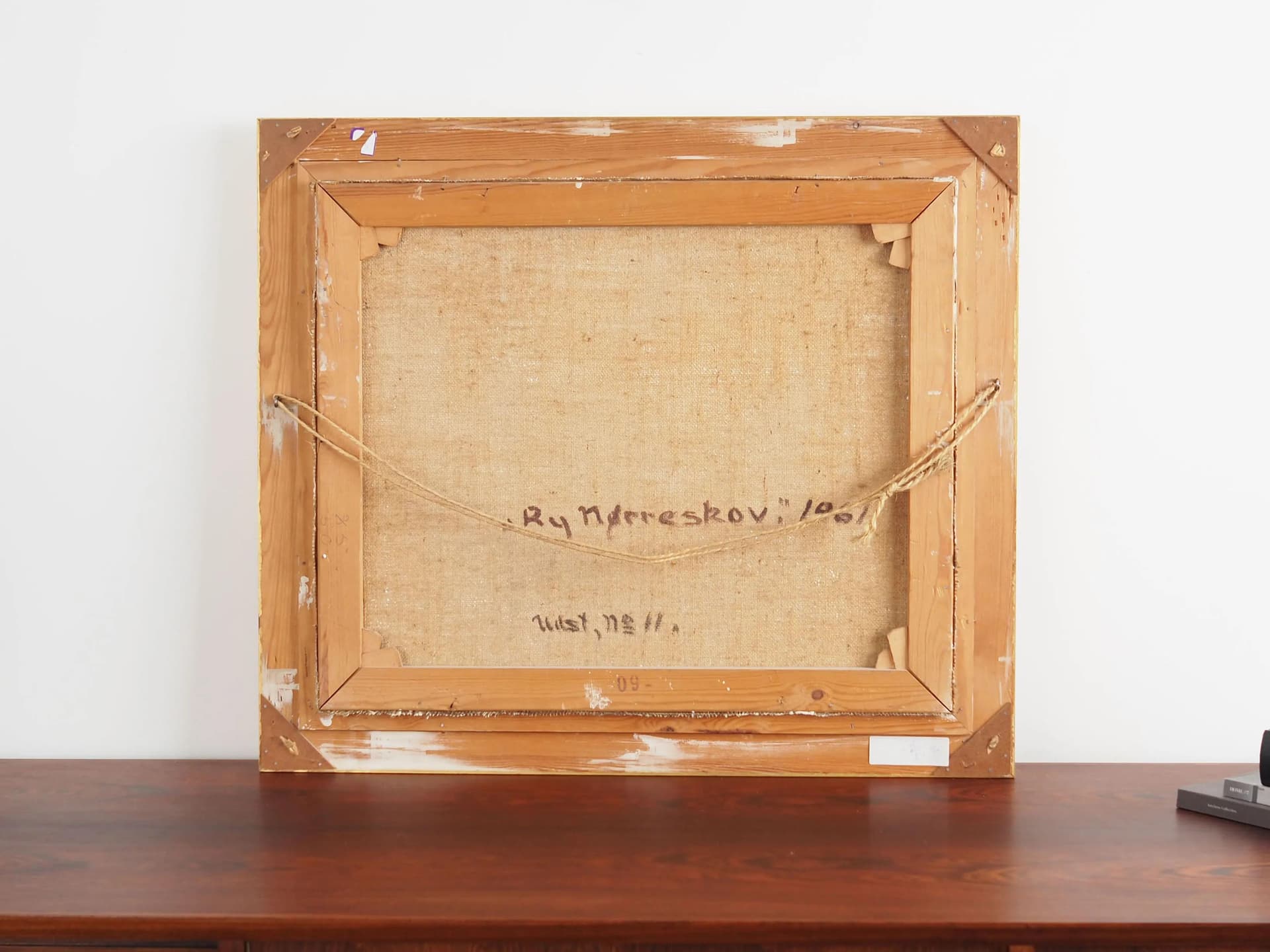 Obraz olejny, skandynawski, multicolor, płótno, lata 60. - 35877