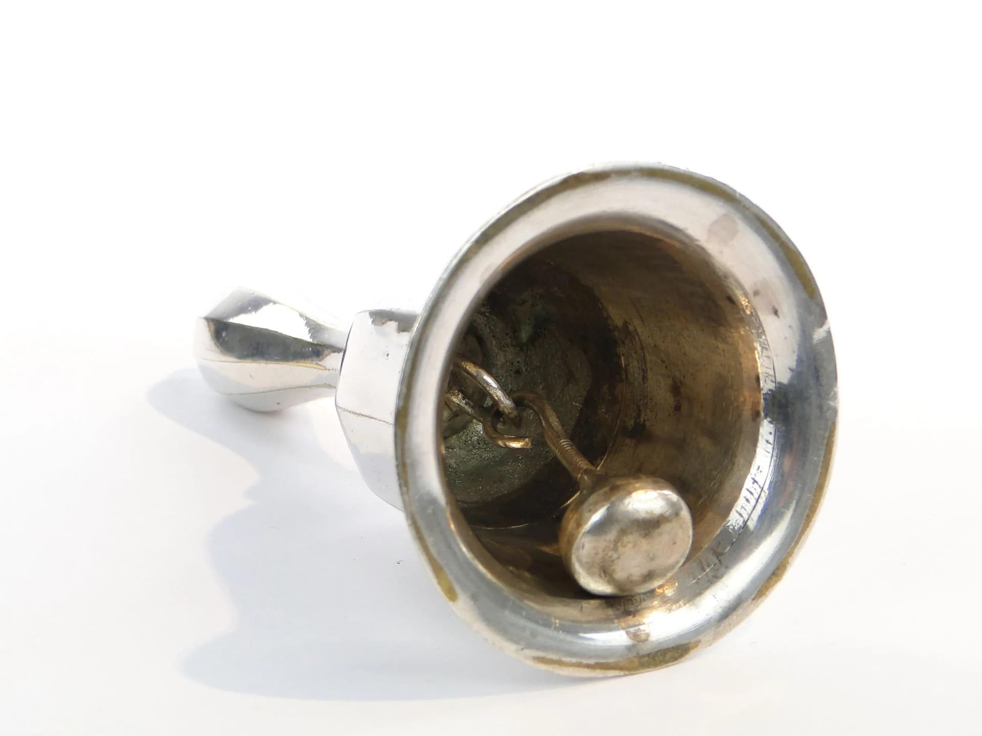 Dzwonek stołowy, Biedermeier, mosiądz srebrzony, Polska, XIX wiek - 35730